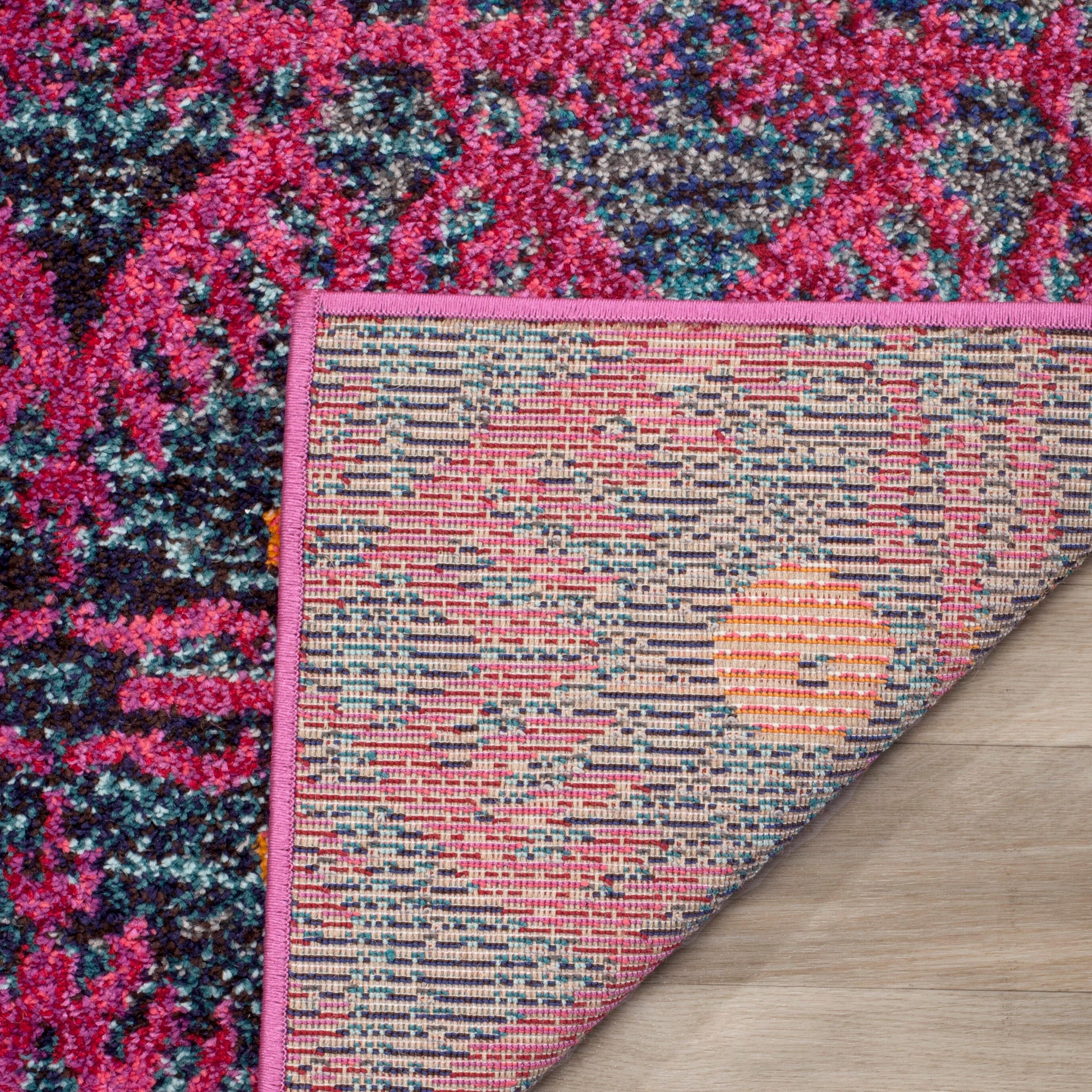 SAFAVIEH Monaco Flannery Geometric Area Rug, Pink/Multi, 3' x 5'