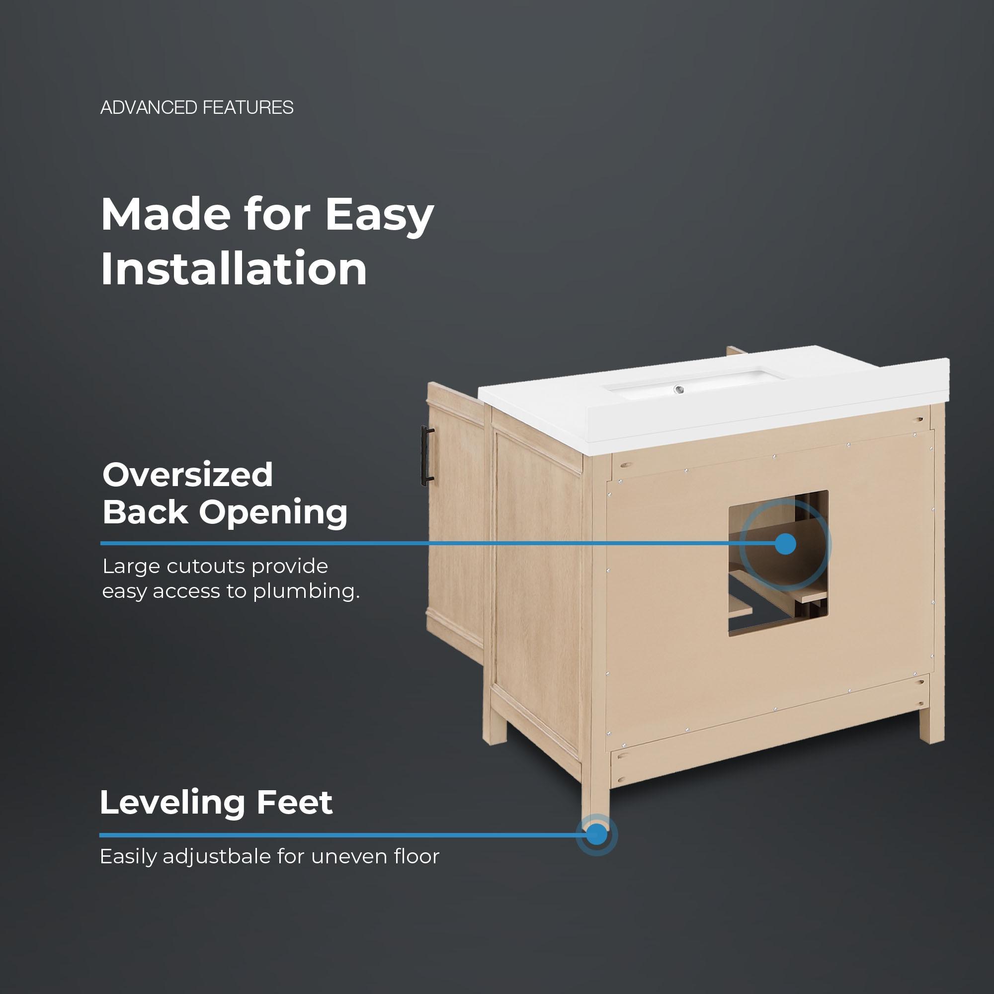 OVE Decors Nyall Bathroom Vanity 36 In, Sahara Birch (Renovation)