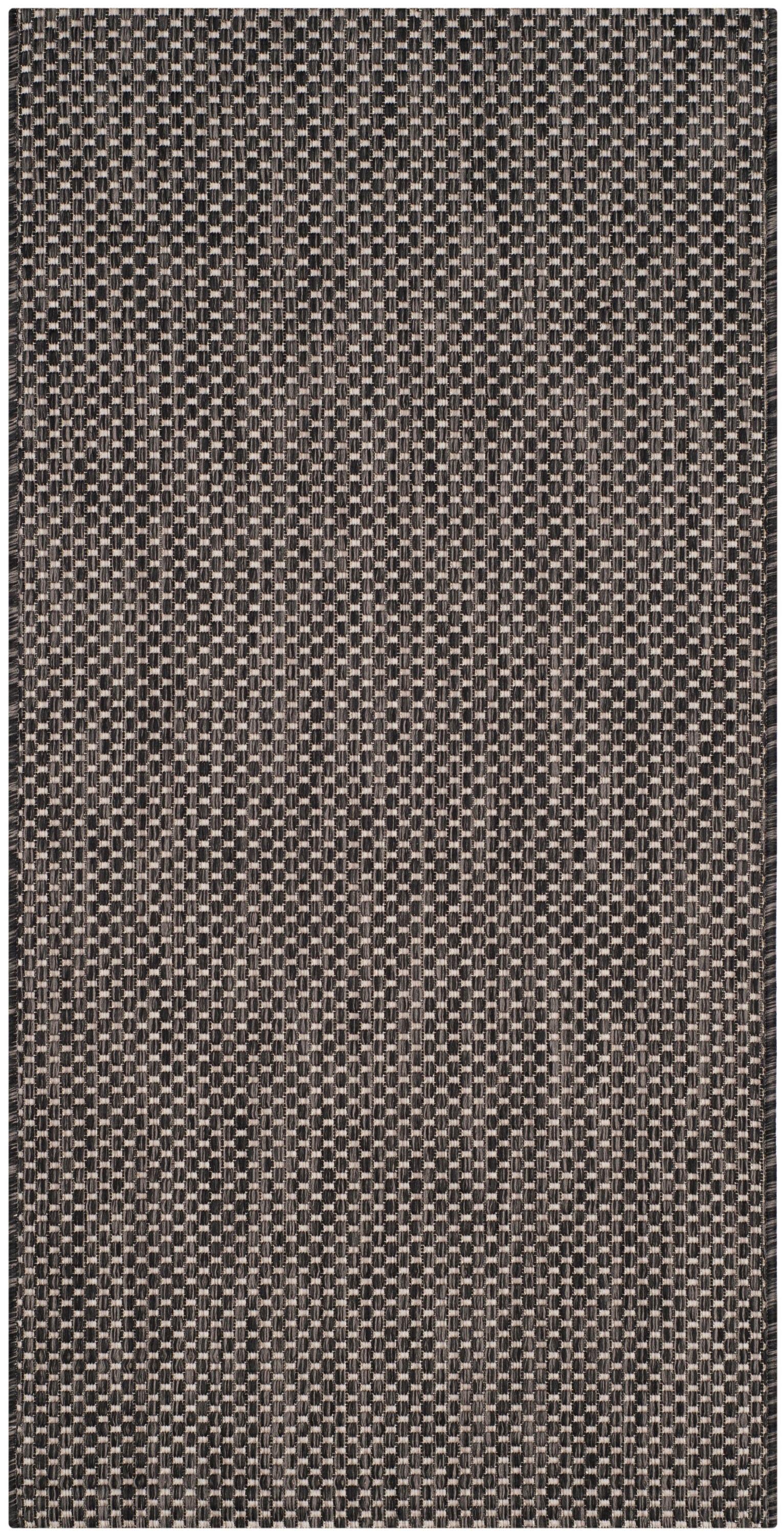 Courtyard CY8521 Power Loomed Indoor/Outdoor Accent Rug - Black/Beige - 2'7"x5' - Safavieh.