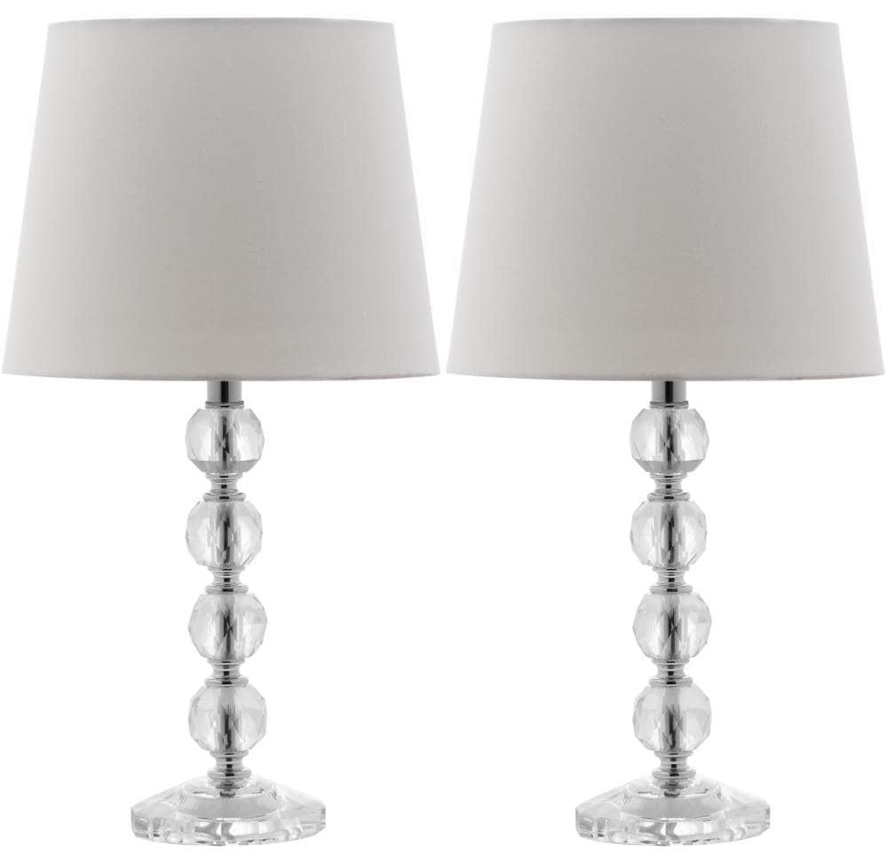 Nola 16 Inch H Stacked Crystal Ball Lamp (Set of 2) - Clear - Safavieh.