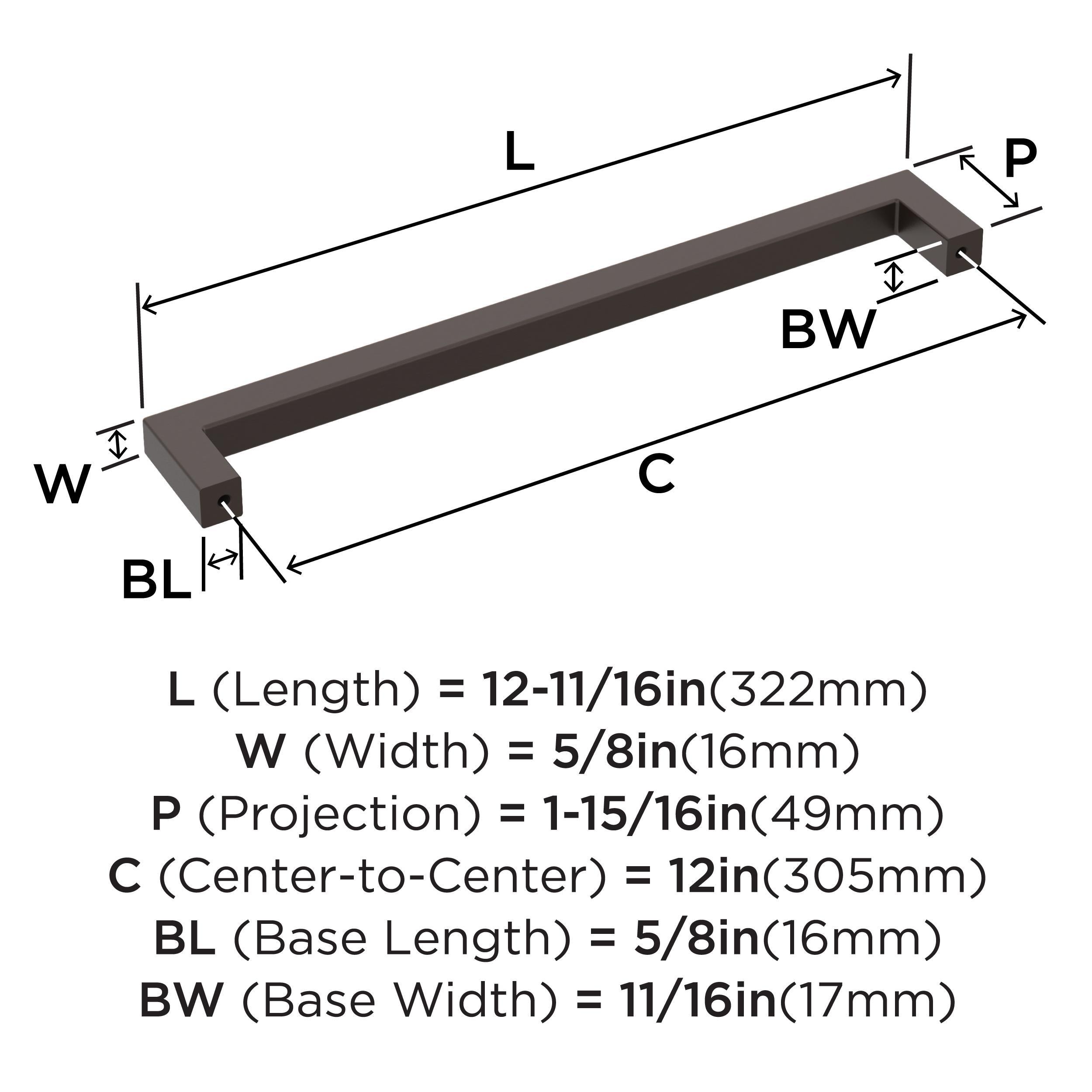 Amerock Monument 12 inch (305mm) Center-to-Center Oil-Rubbed Bronze Appliance Pull