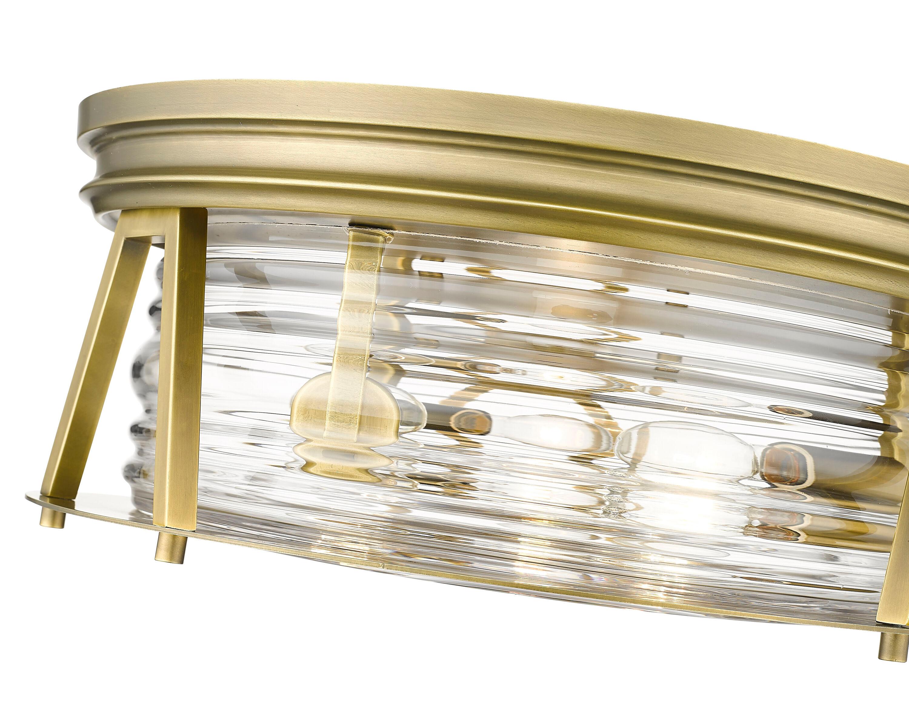 Z-Lite Cape Harbor 3 - Light Flush Mount in  Rubbed Brass