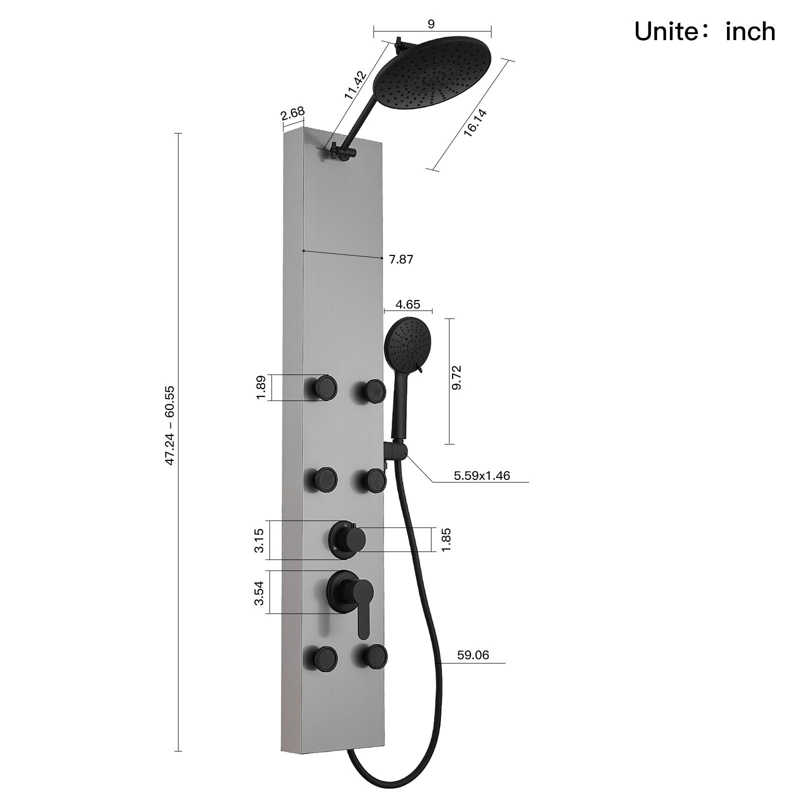 60.55'' Shower Panel with Adjustable Shower Head