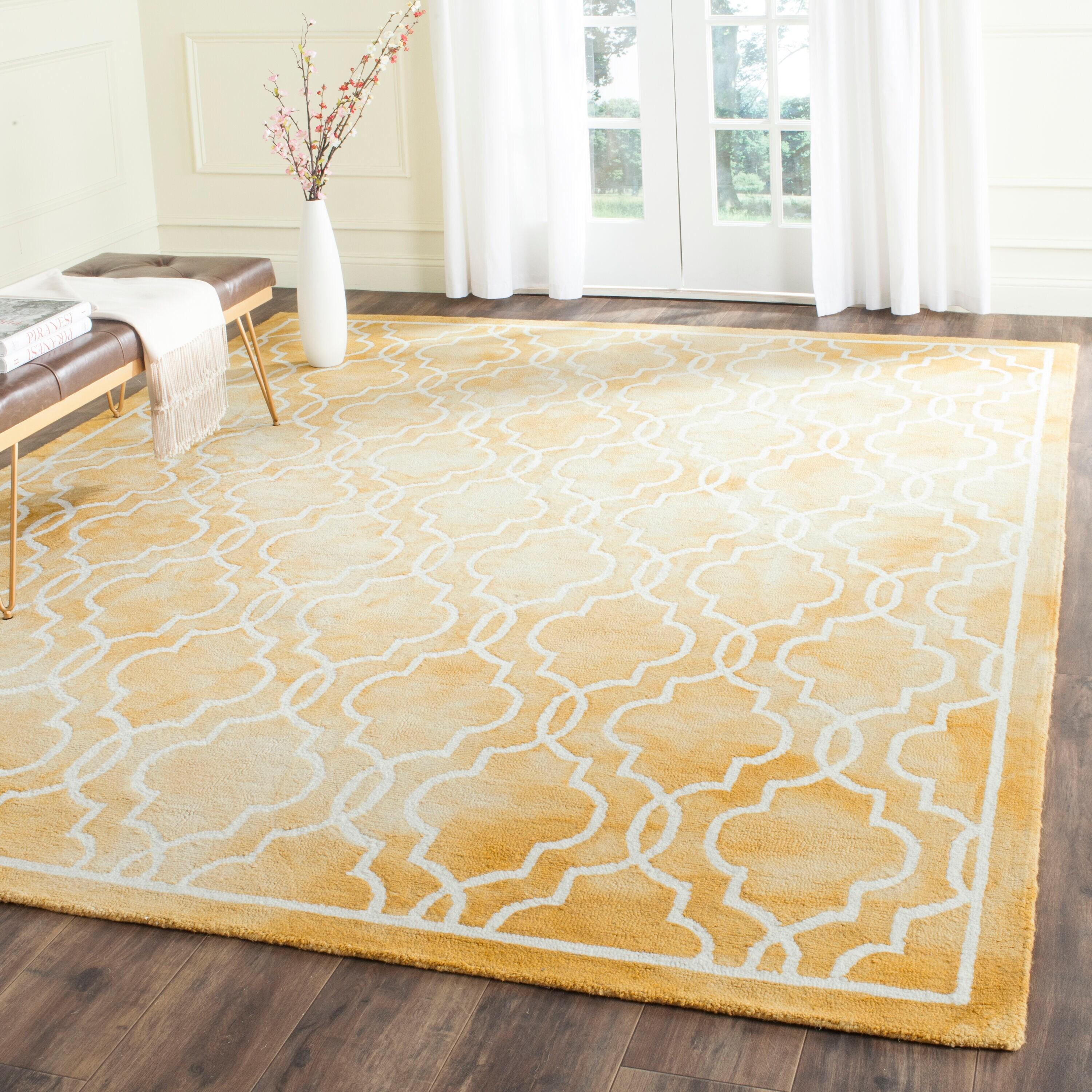 Dip Dye DDY539 Hand Tufted Indoor Area Rug - Gold/Ivory - 9'x12' - Safavieh