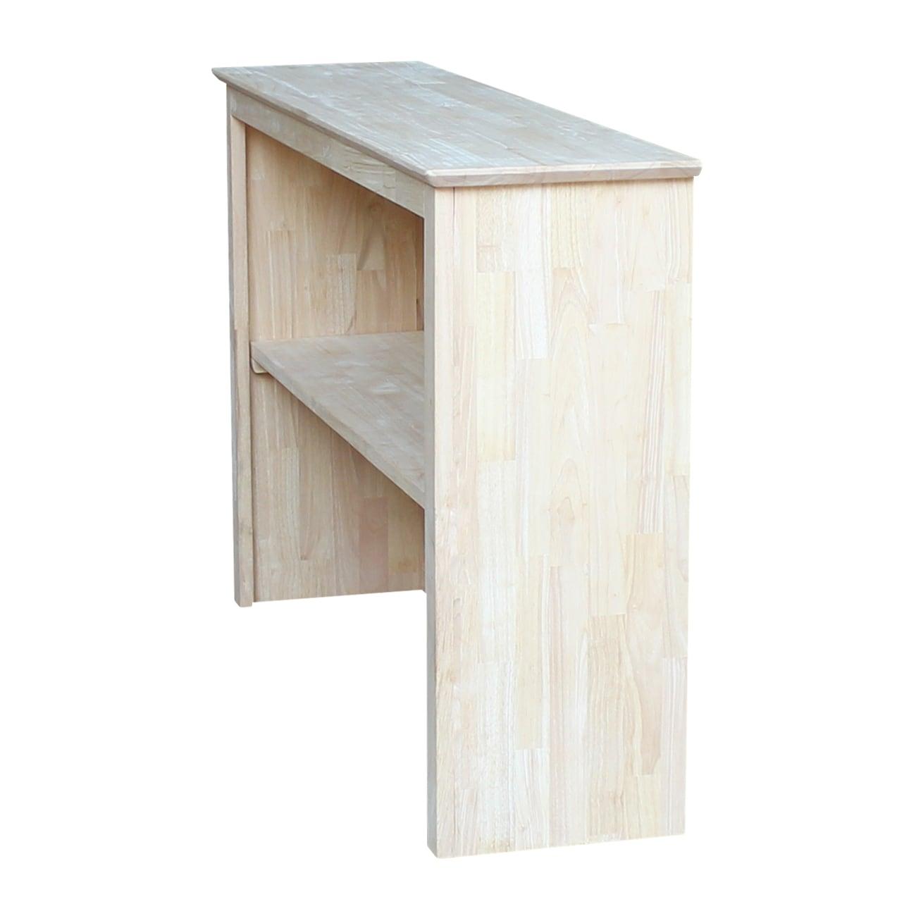 Hutch For Brooklyn Desk Unfinished - International Concepts: Hardwood, Fixed Shelf, 45"x30"