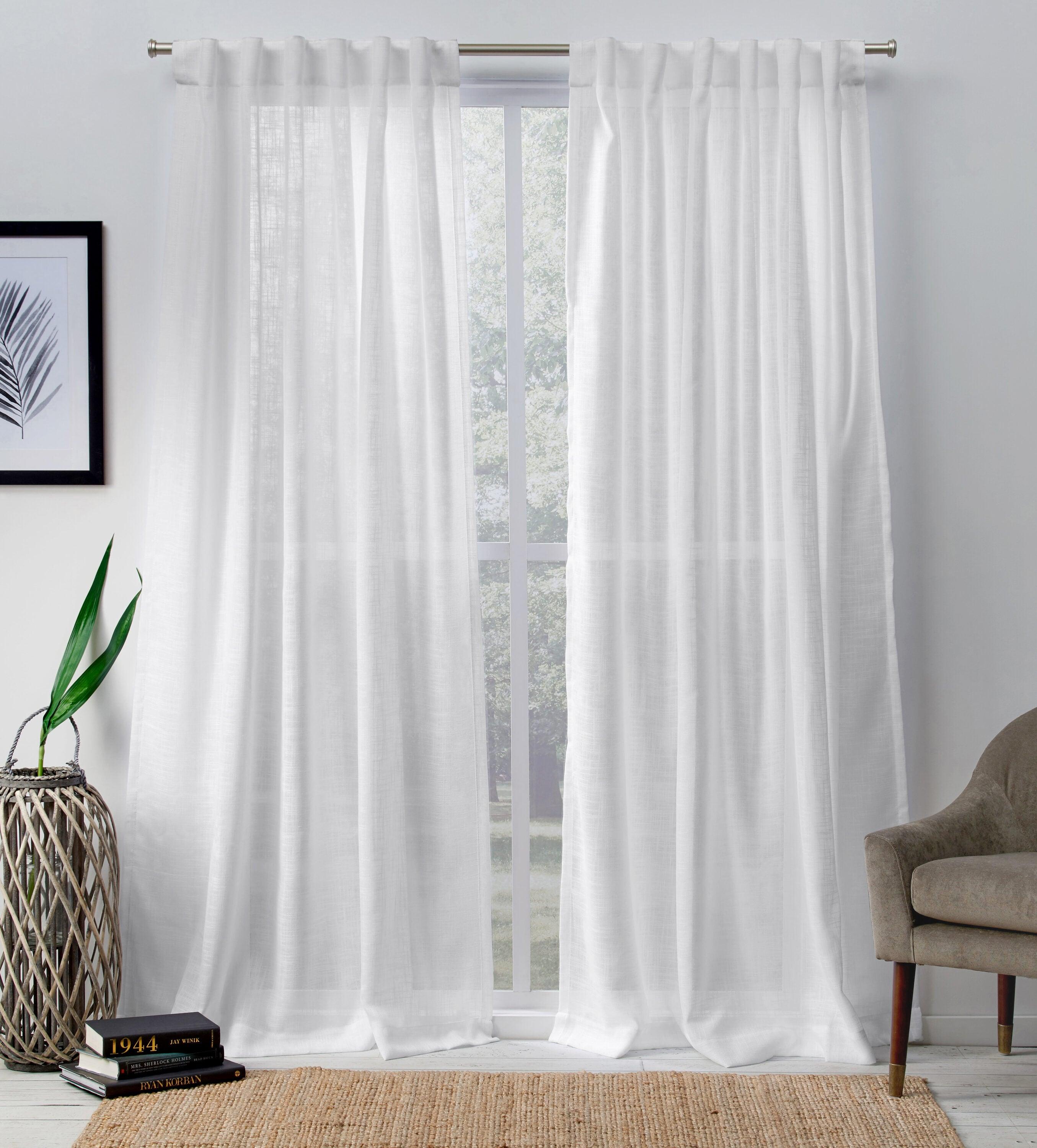 Set Of 2 Bella Sheer Hidden Tab Top Curtain Panels - Exclusive Home