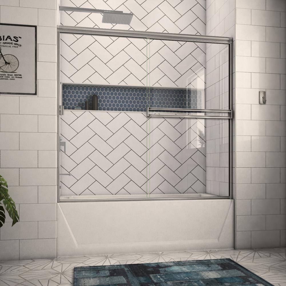 56" x 55" Bypass Semi-Frameless Tub Door