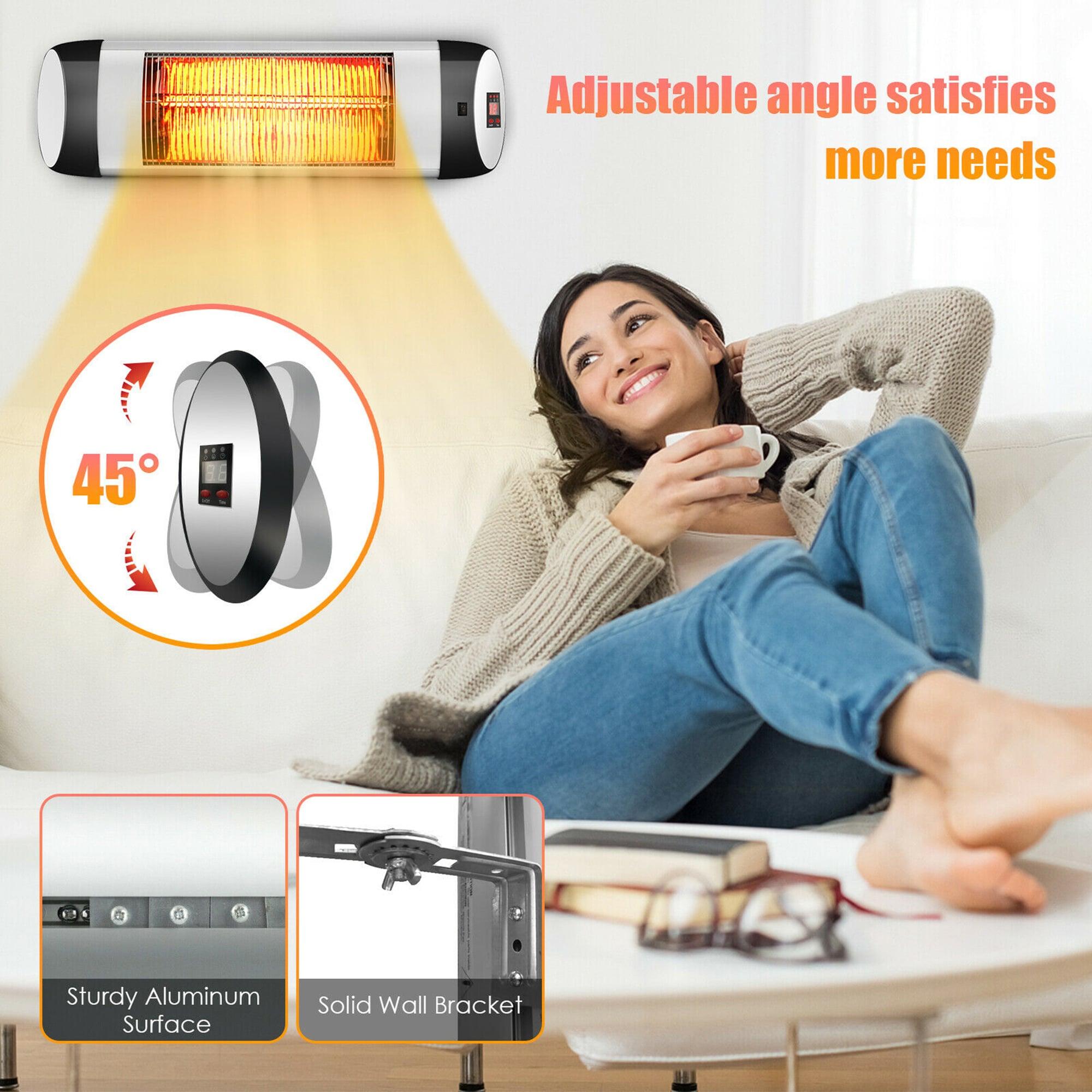 gaomon Wall-Mounted Electric Patio Heater, with 3 Heat Levels(500/1000/1500W)