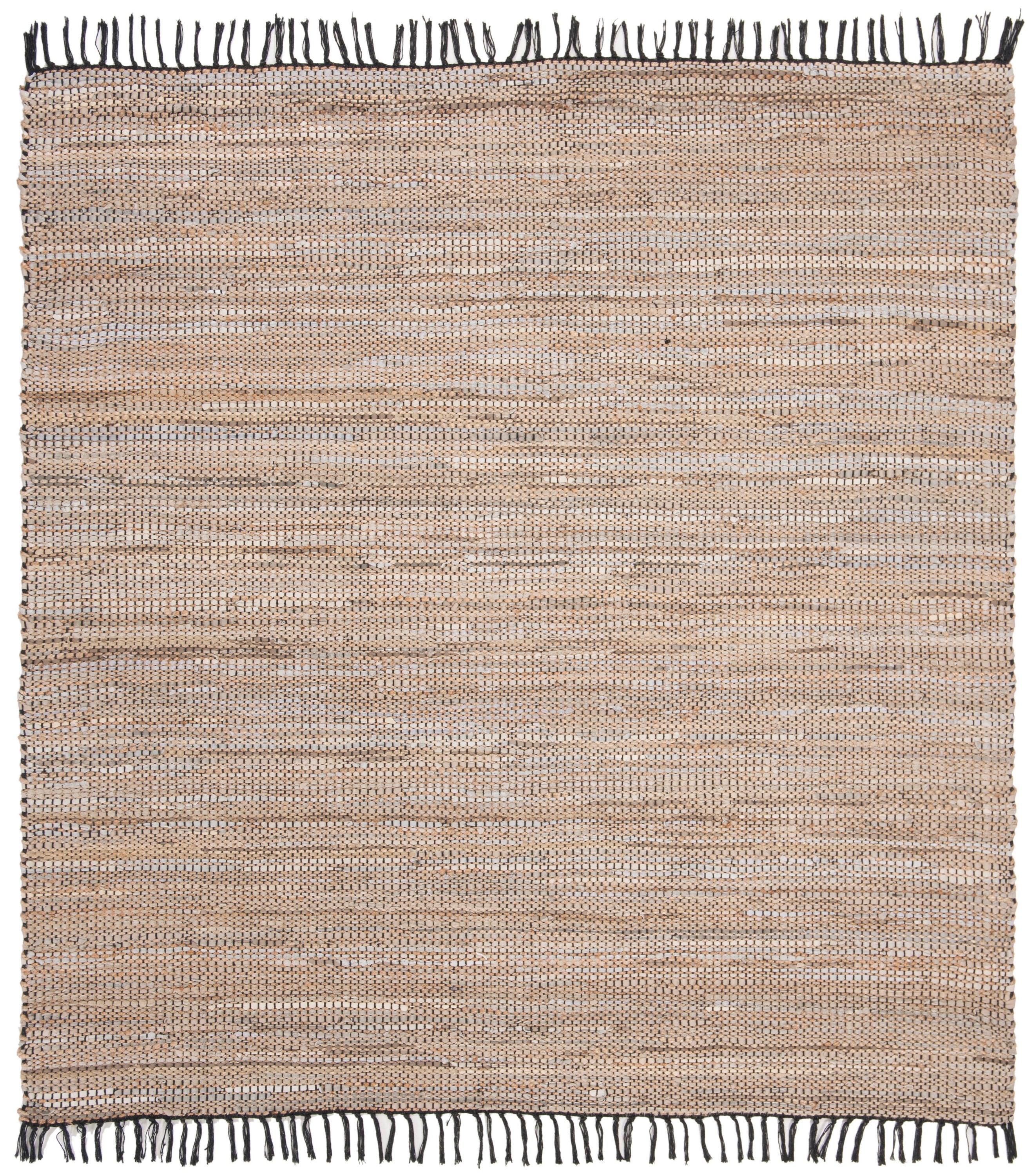Vintage Leather VTL203 Hand Woven Indoor Area Rug - Beige - 6'x6' - Safavieh