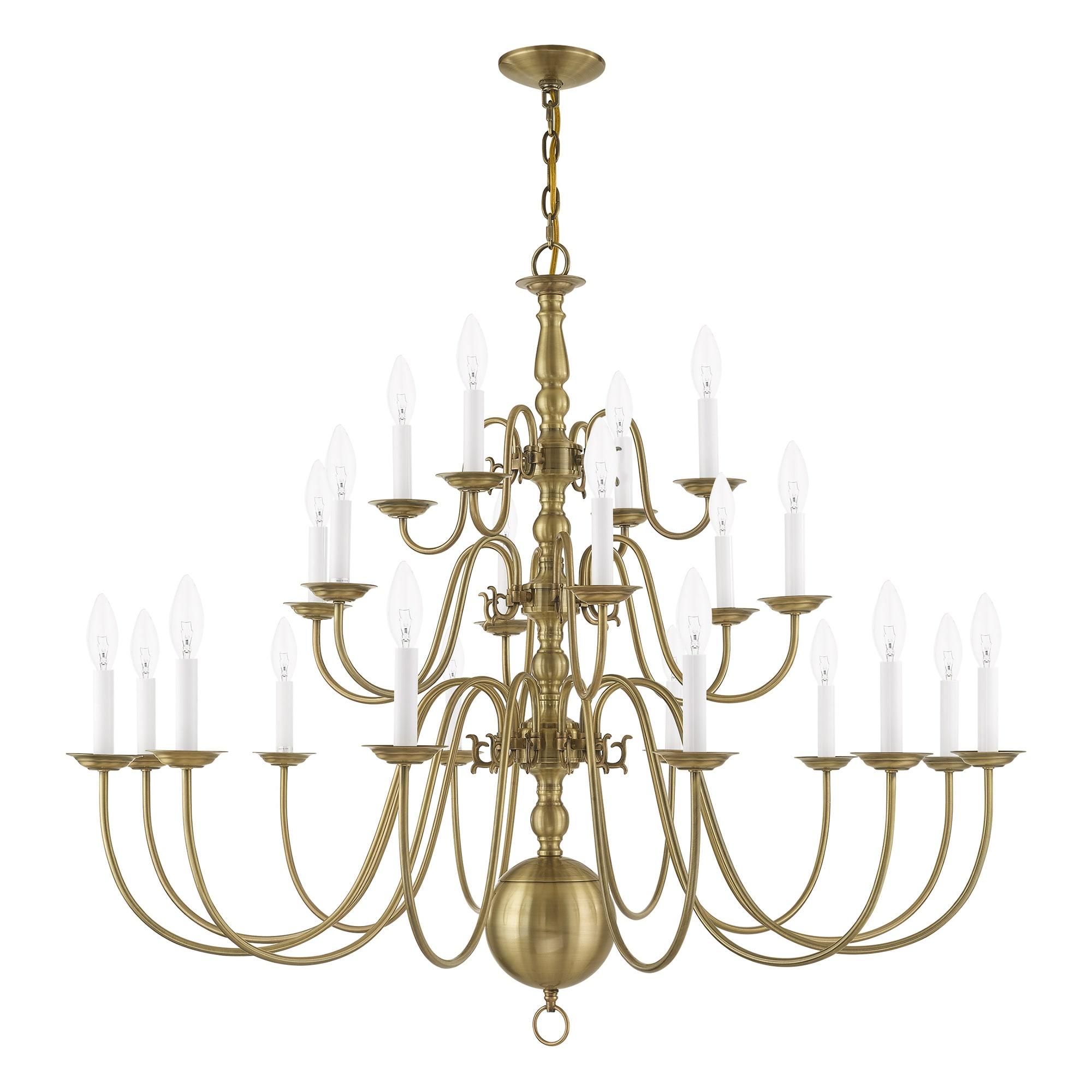 Livex Lighting Williamsburgh 22 - Light Chandelier in  Antique Brass