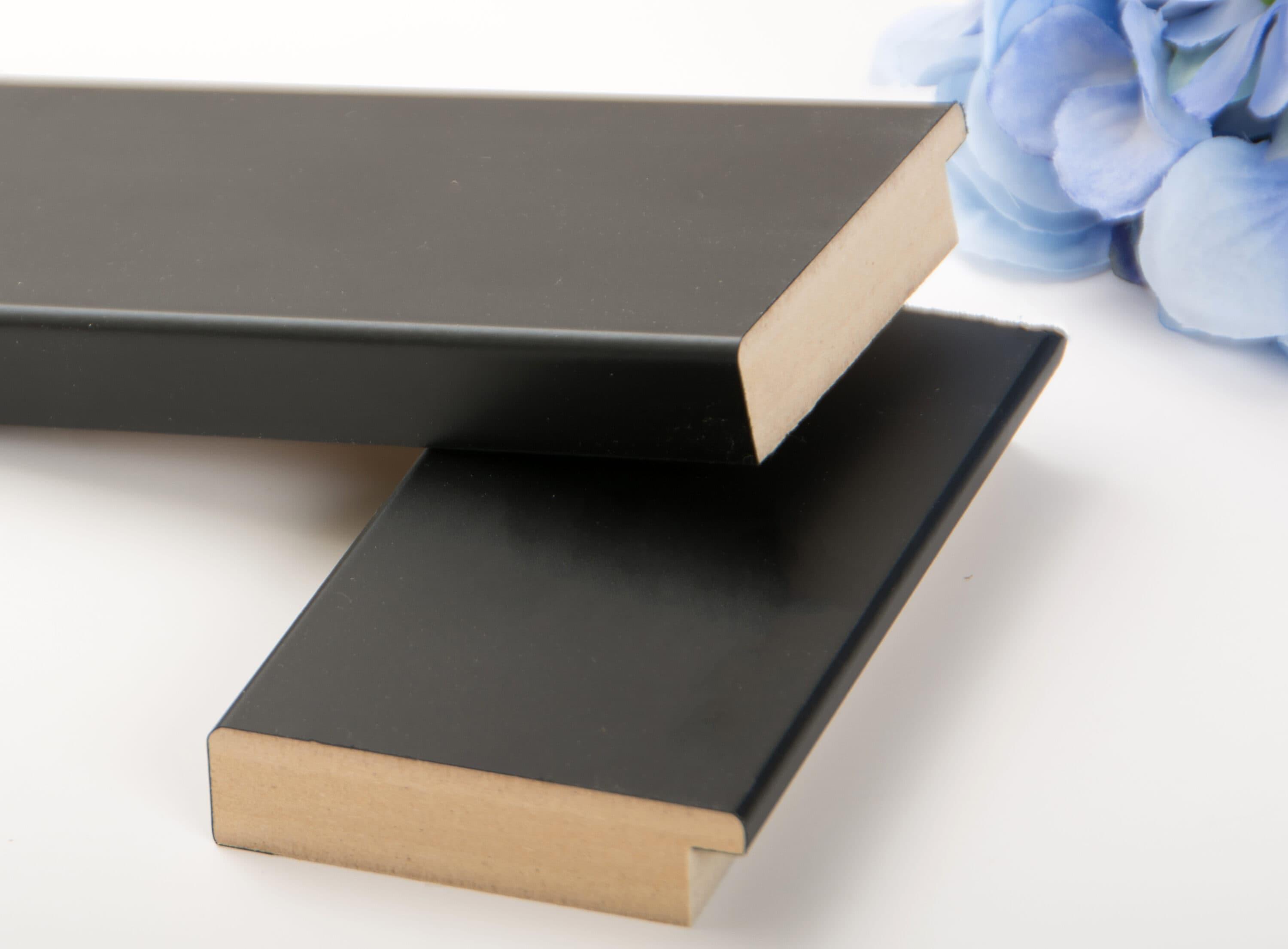 Matte Black Full-Length Rectangular Wood Floor Mirror, 32" x 71"