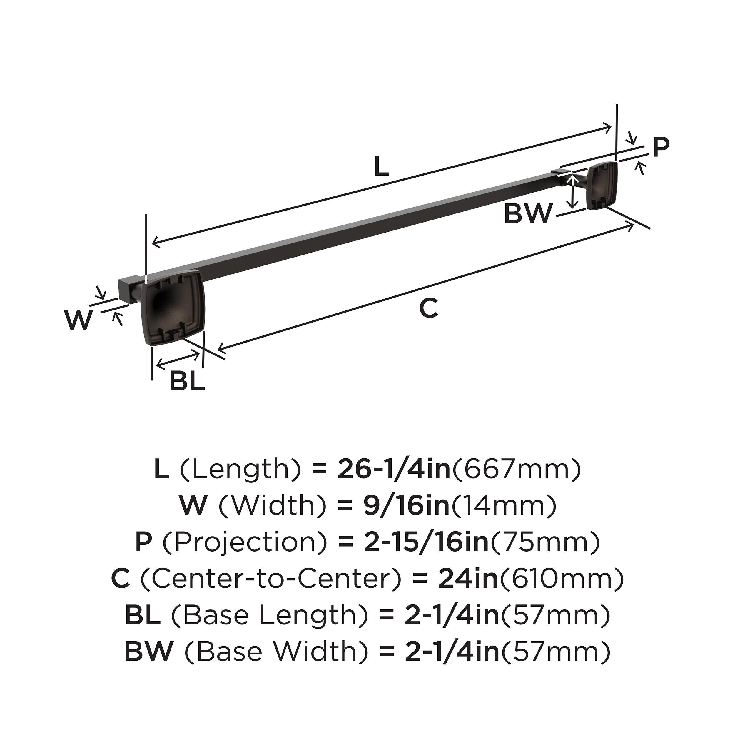 Amerock Stature Oil-Rubbed Bronze 24 inch (610mm) Towel Bar