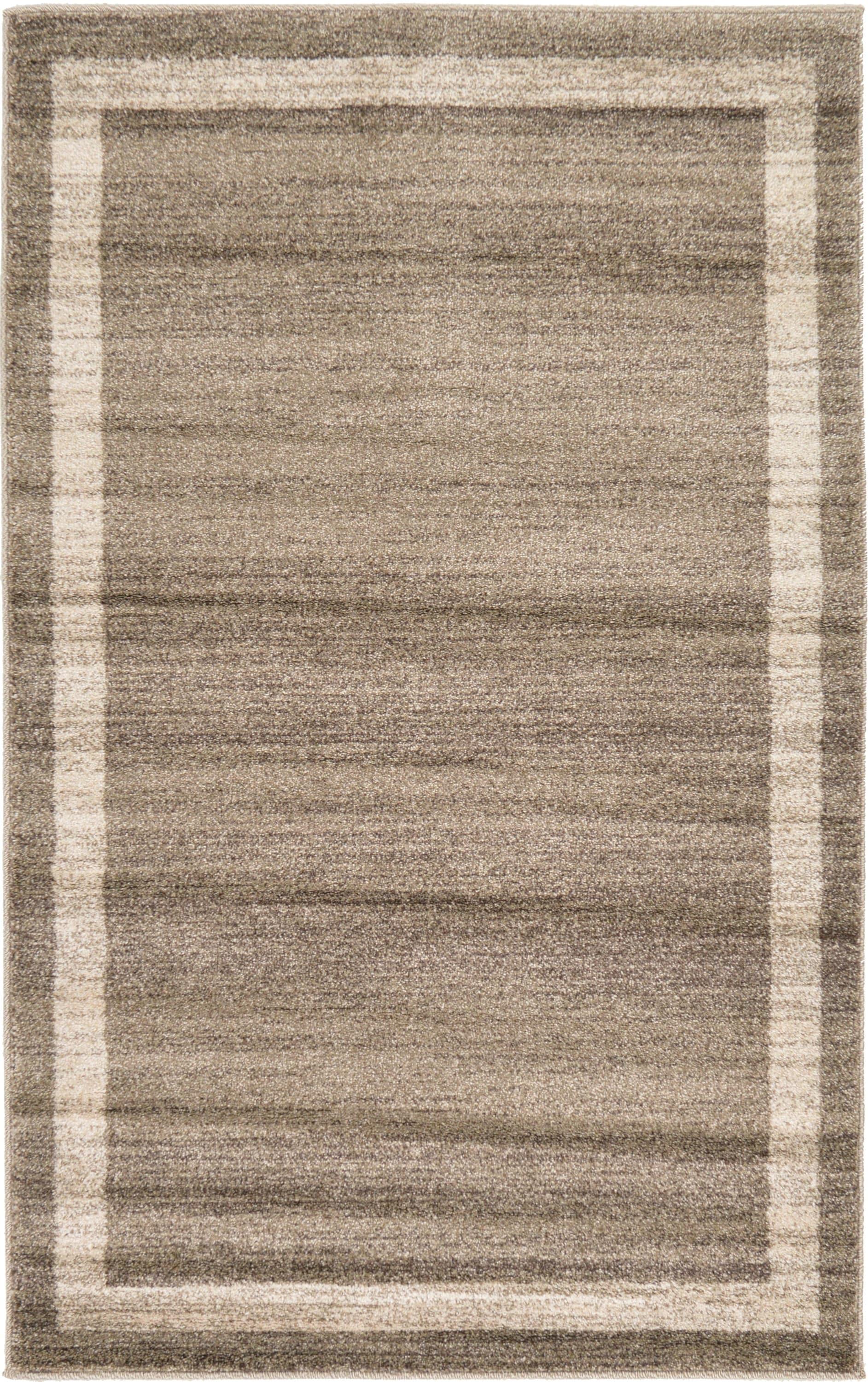 Unique Loom Del Mar Collection Area Rug - Maria (3' 3" x 5' 3" Rectangle Light Brown/Ivory)