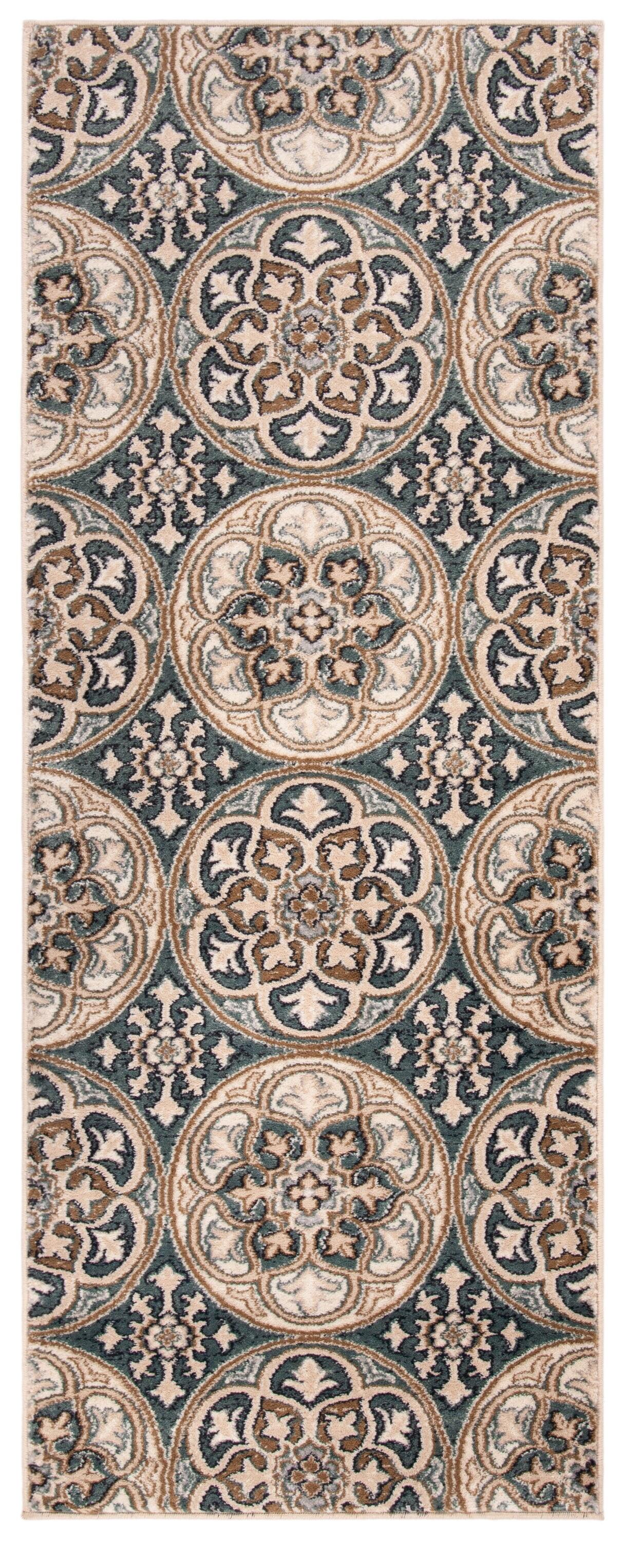 Lyndhurst LNH341 Power Loomed Runner Rug - Slate Blue/Beige - 2'3"x6' - Safavieh