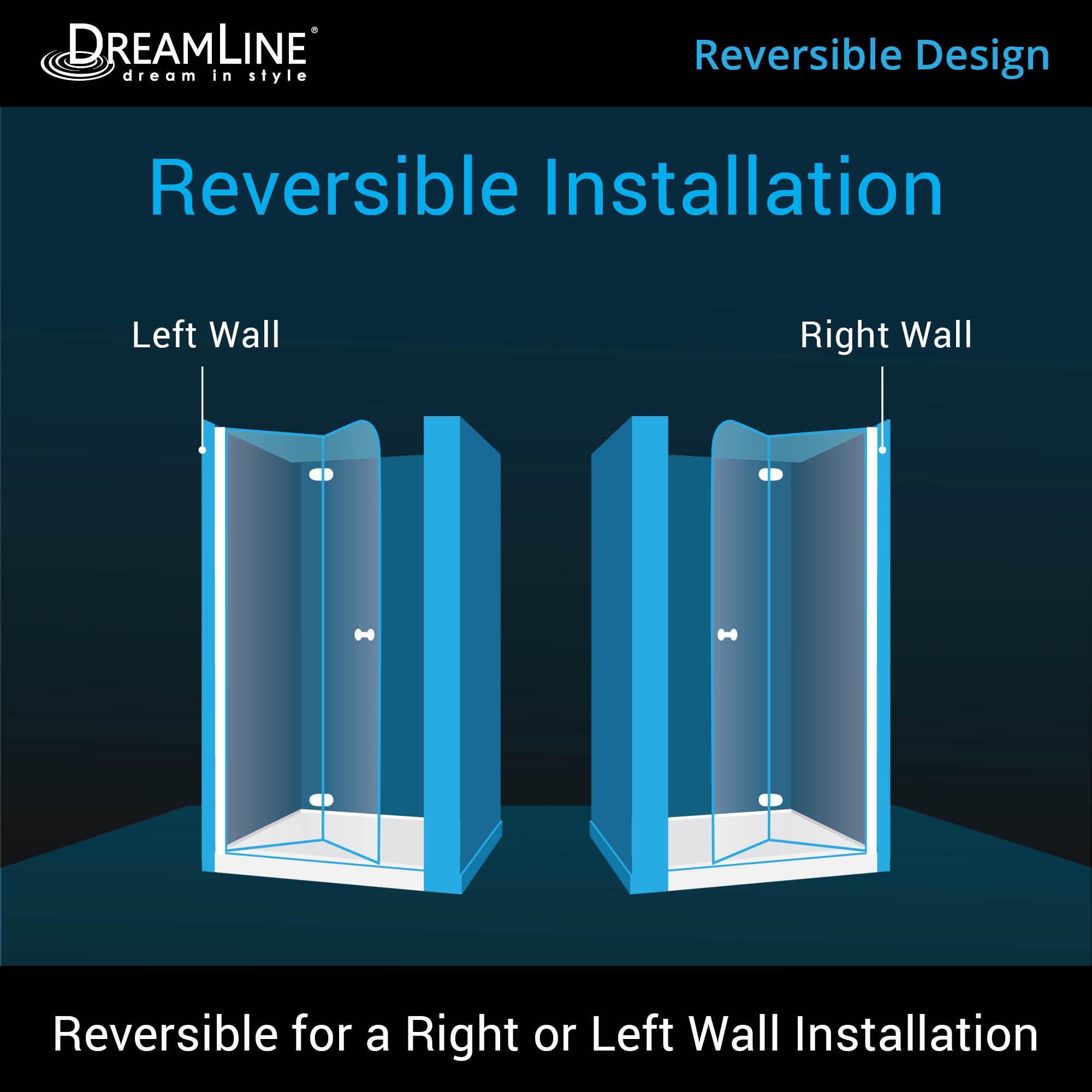 DreamLine Aqua Fold 32" W x 72" H Frameless Square Hinged Shower Enclosure with Base Included DL-6529C-88-01