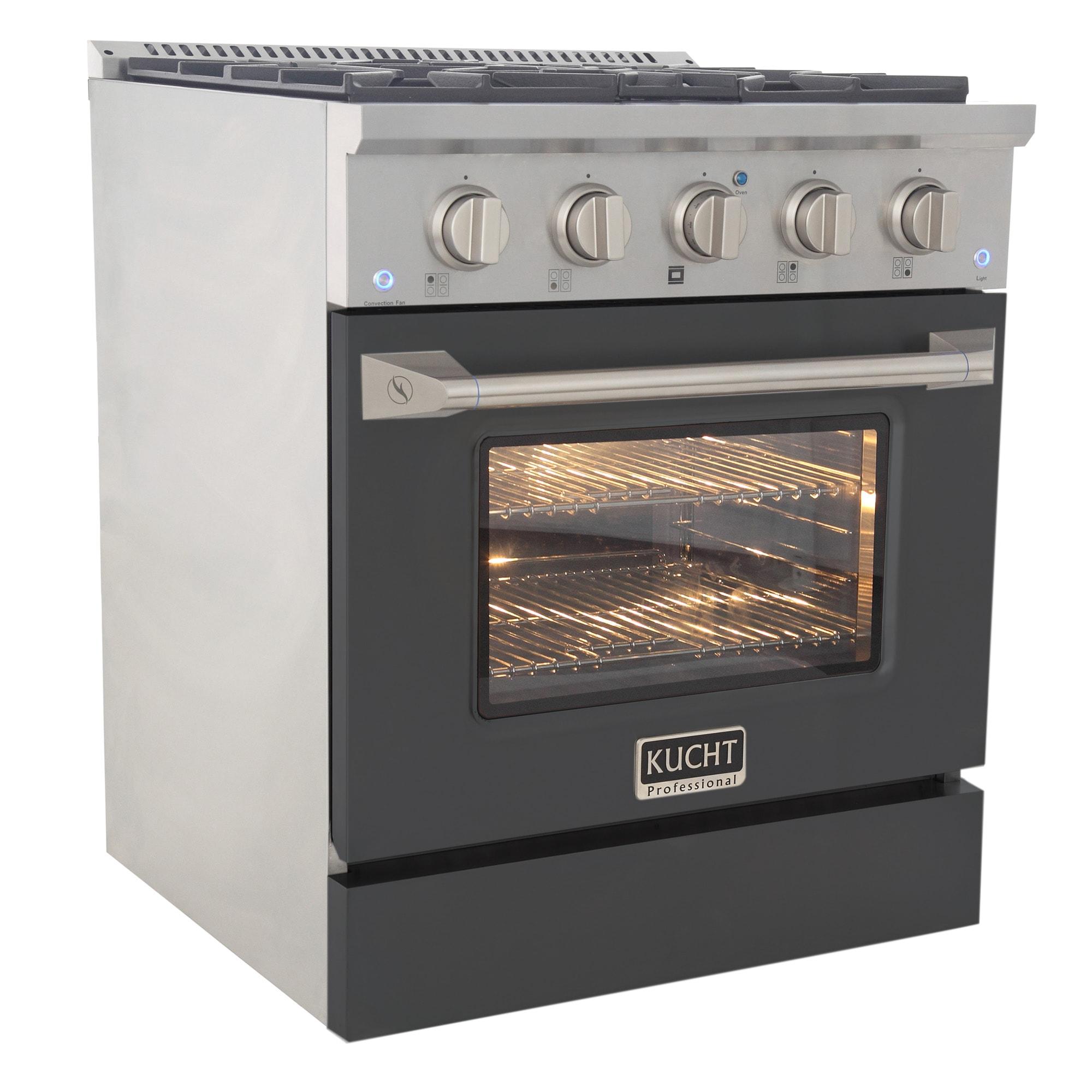 30 in. 4.2 cu. ft. Natural Gas Range with Convection Oven in Cement Gray