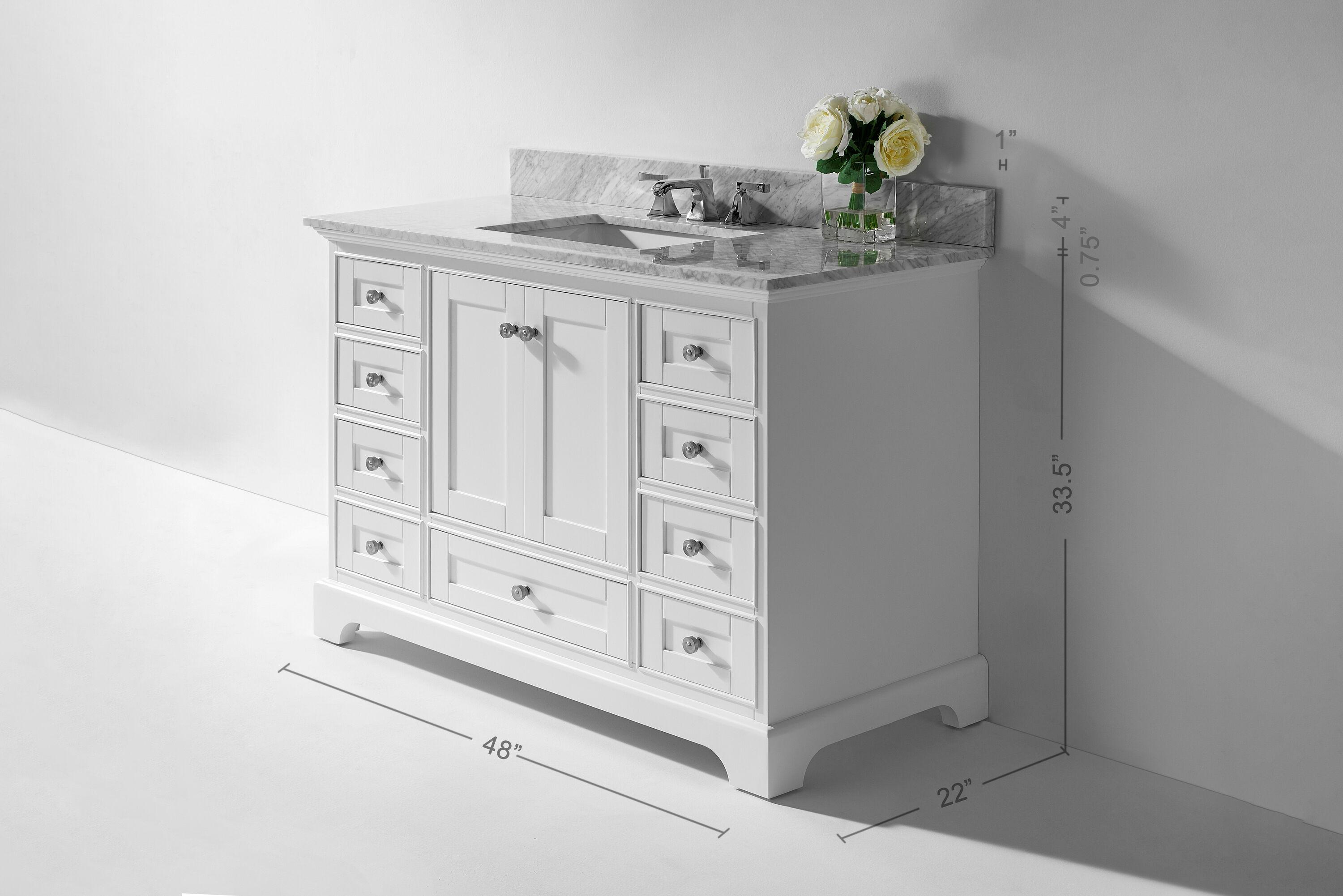 Ancerre Designs Audrey 48" Wood Bathroom Vanity Set with 2 Doors in White