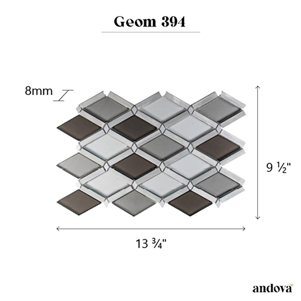 Geom Aluminum Metal Diamond Mosaic Kitchen Backsplash, Bathroom, Shower, Wall and Floor Tile