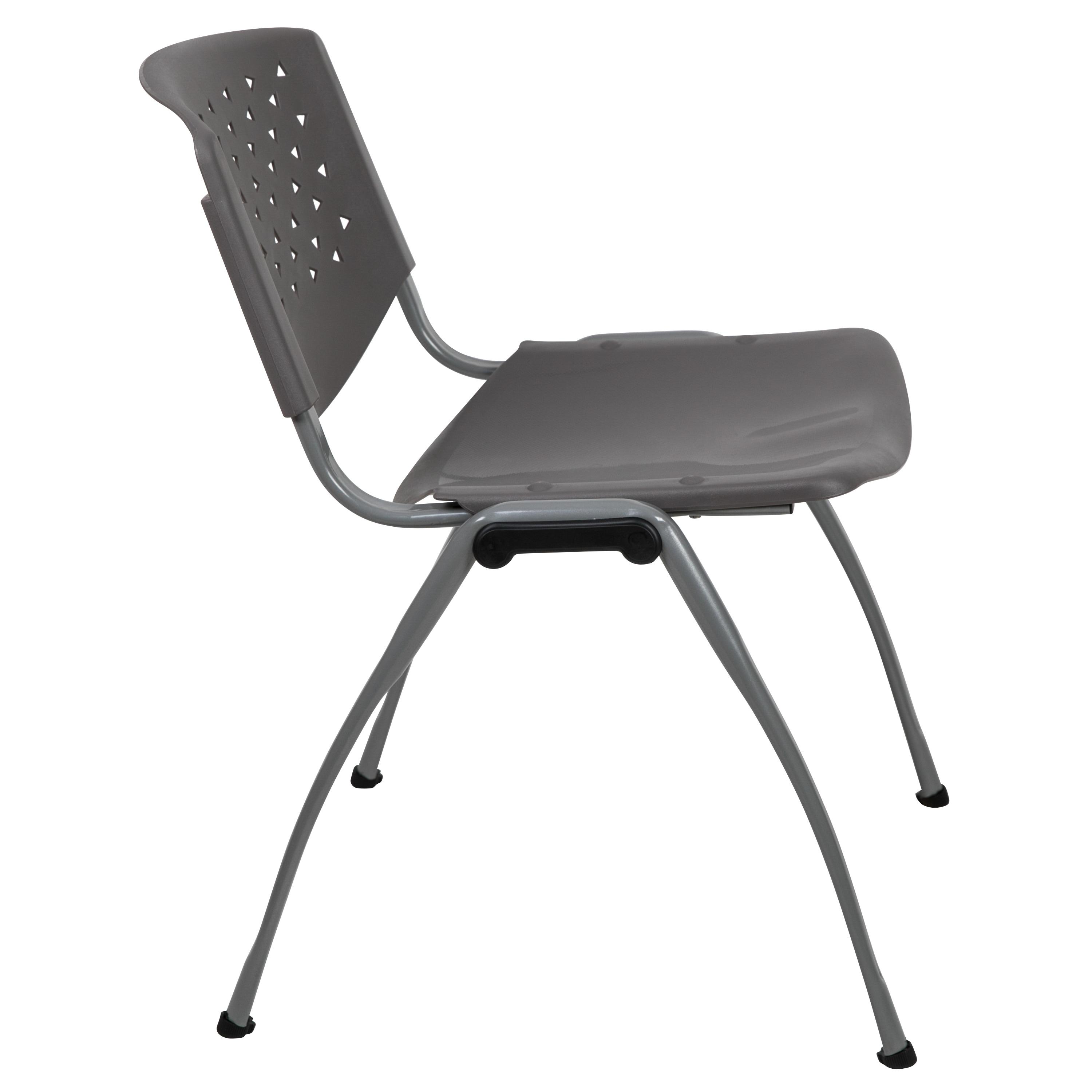 Flash Furniture Memphis 880 lb. Capacity Plastic Stack Chair with Powder Coated Frame
