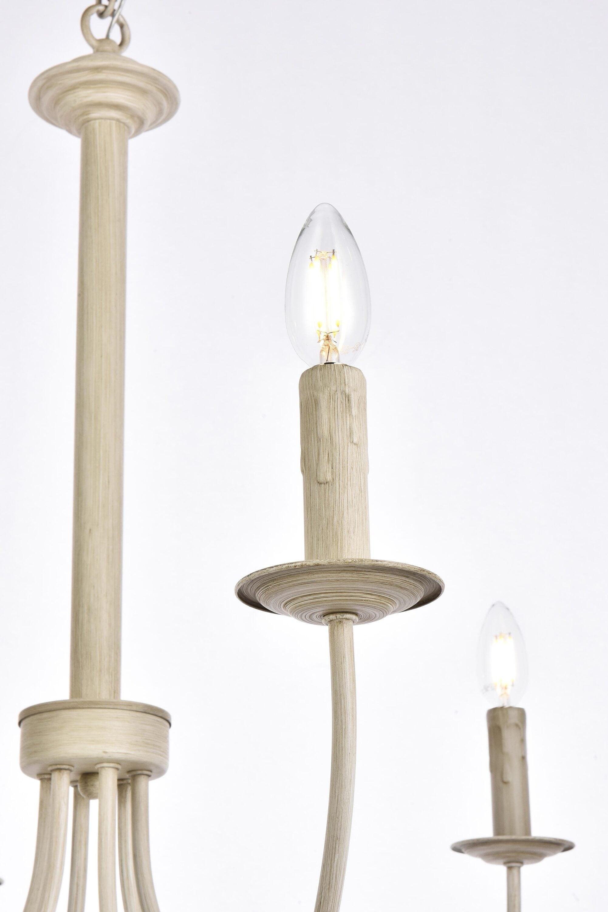Brielle 6 lights pendant in weathered dove