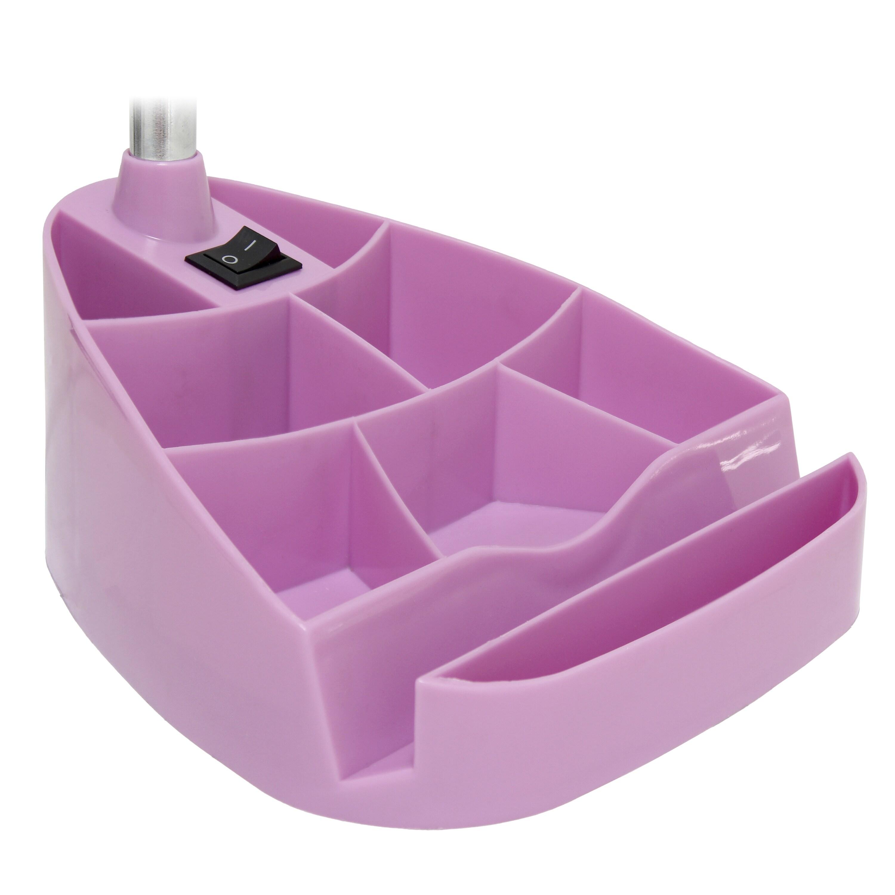 Creekwood Home 18.5" Pink Flexible Gooseneck Organizer Plastic Desk Lamp