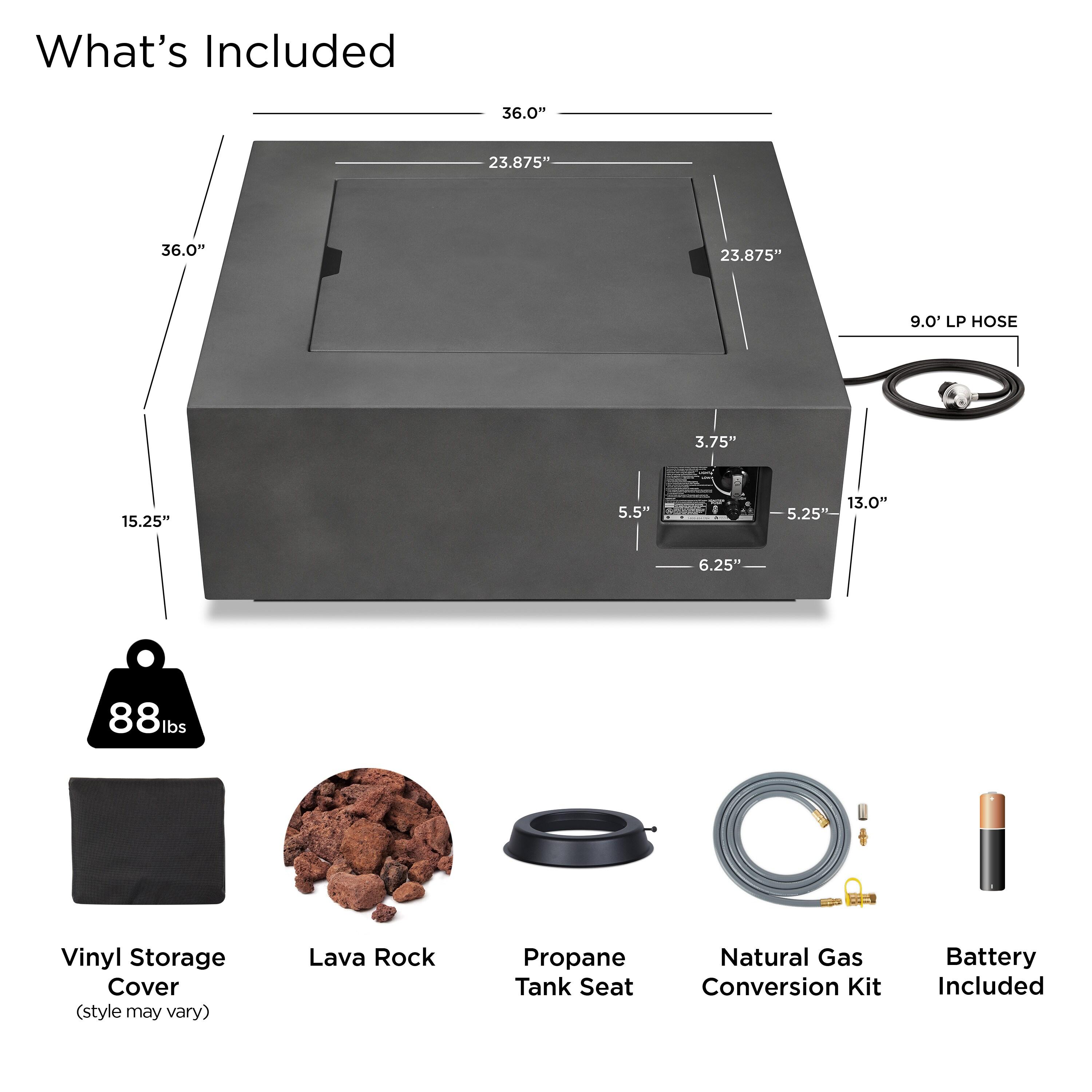 AEGEAN Propane / Natural Gas Outdoor Fire Pit Table