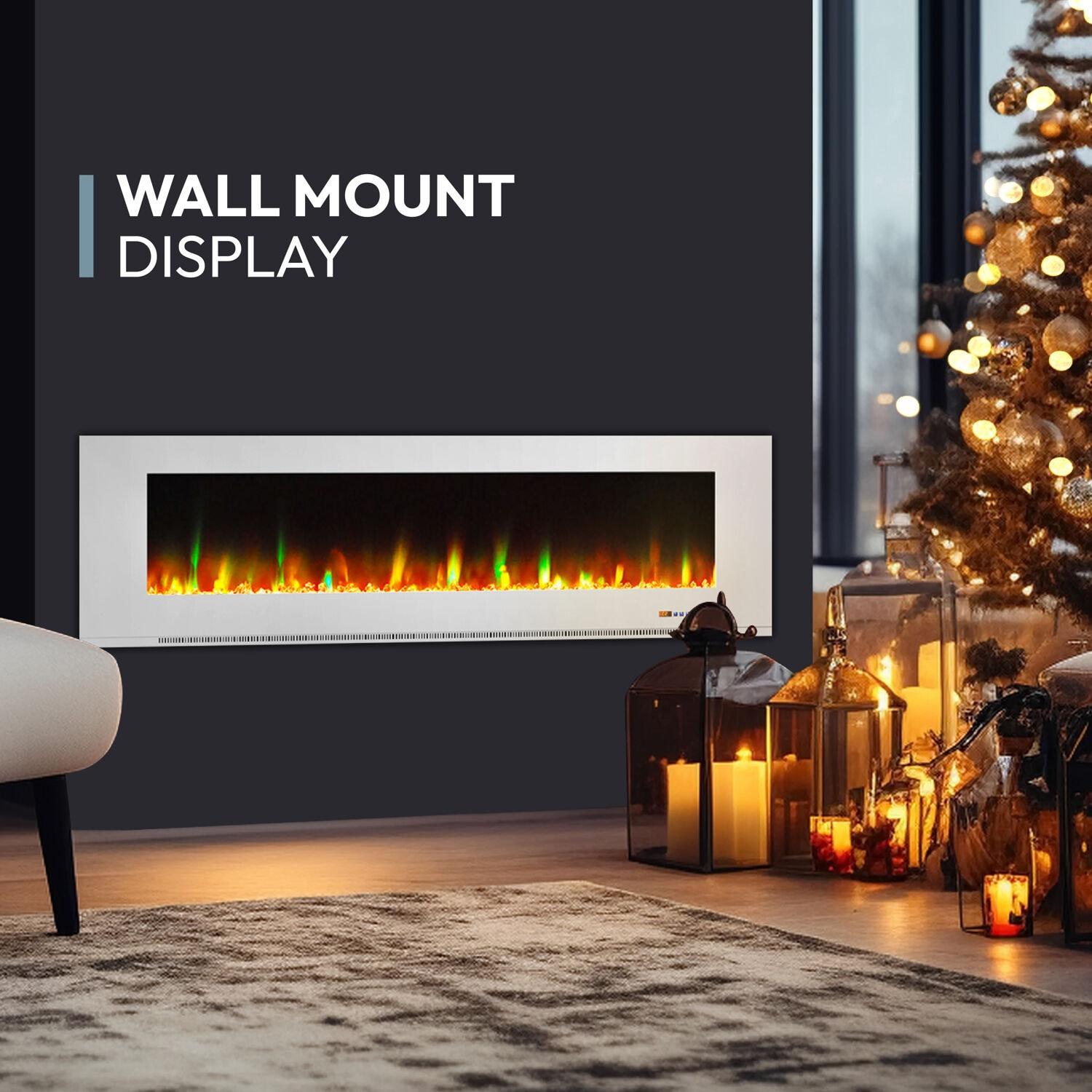 Cambridge Cambridge Wall Mount Electric Fireplace Heater with Remote Control for Indoor Use in Living Room, Bedroom, Home Office