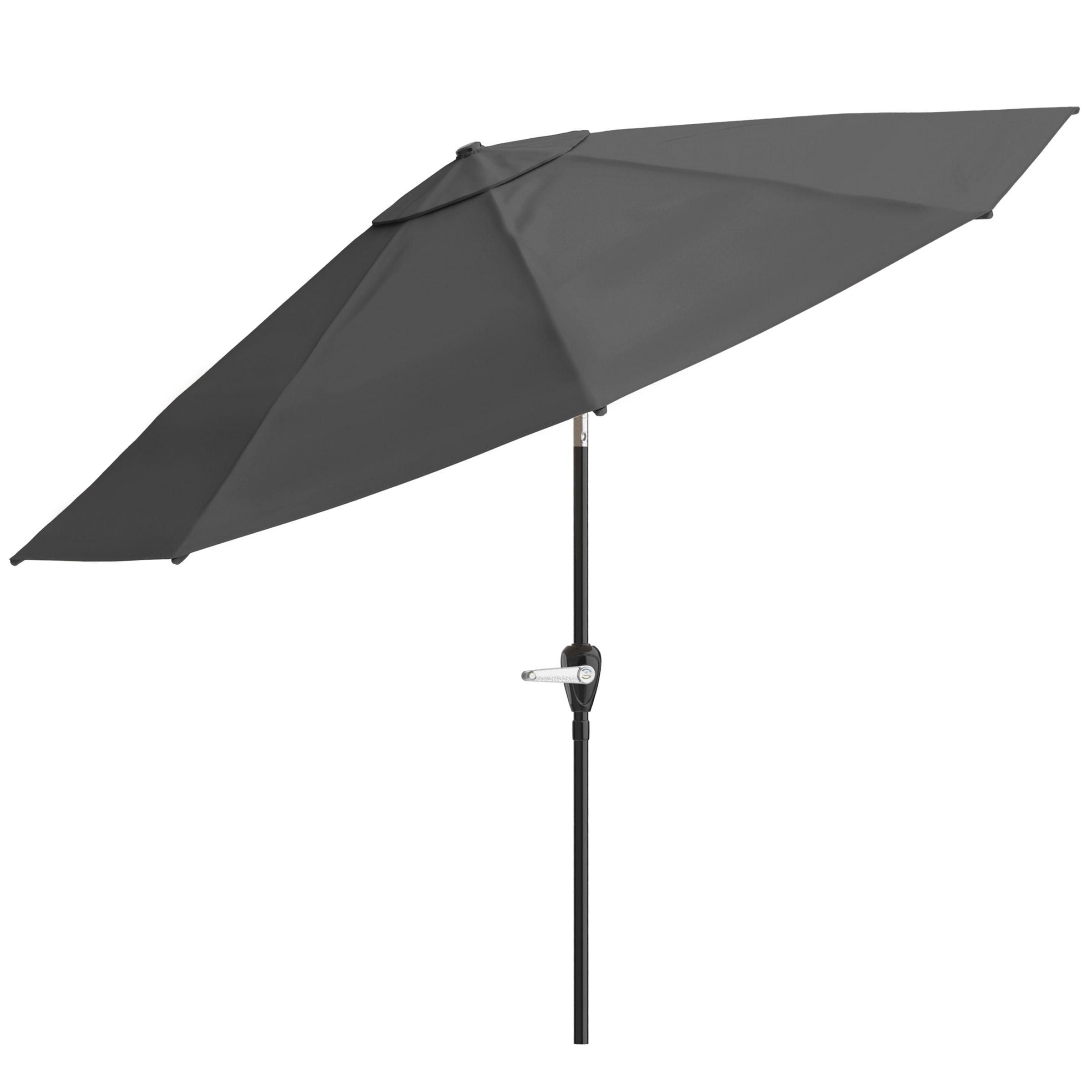 Pure Garden 10' Octagon Outdoor Patio Market Umbrella: Wind-Resistant, Auto-Tilt, Crank Lift, Steel Frame