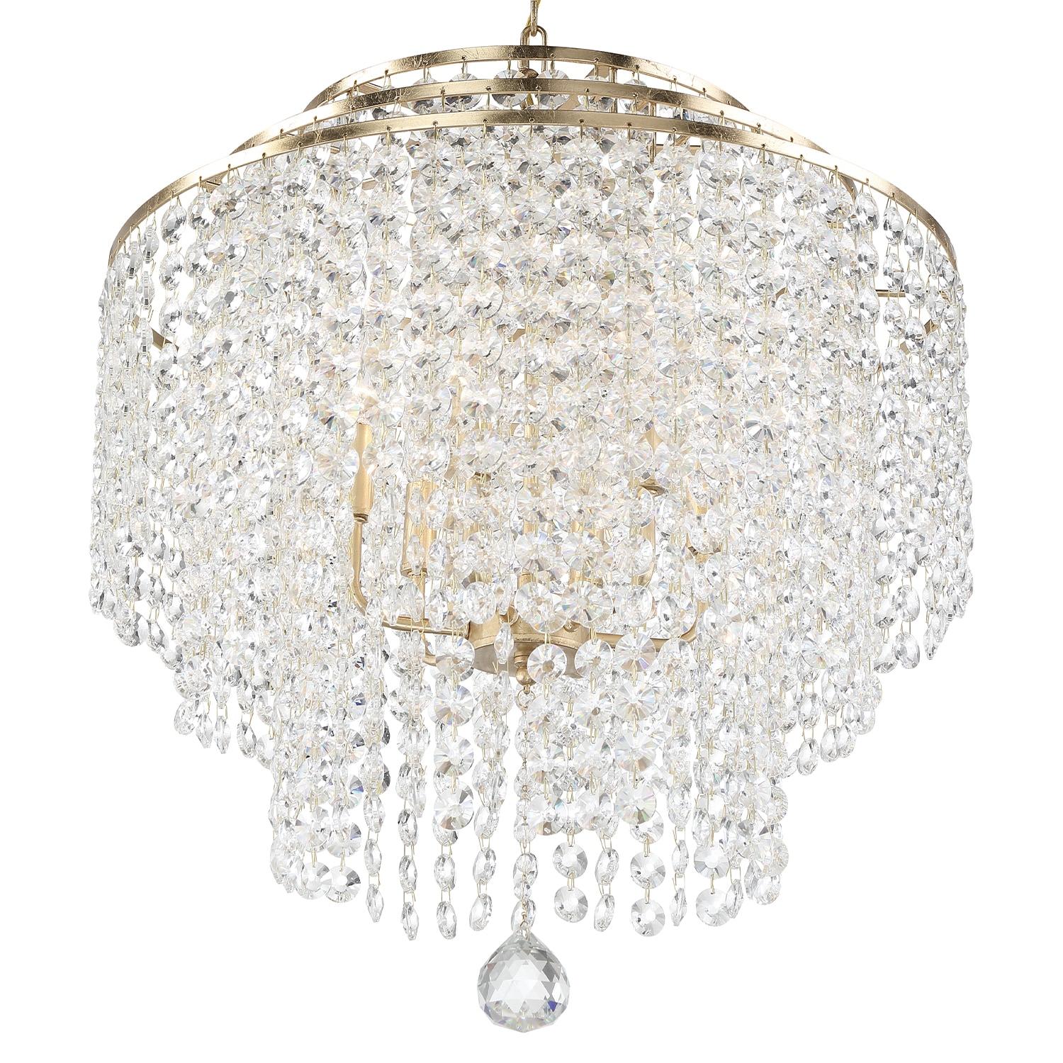 Crystorama Lighting Gabrielle 6 - Light Chandelier in  Antique Gold