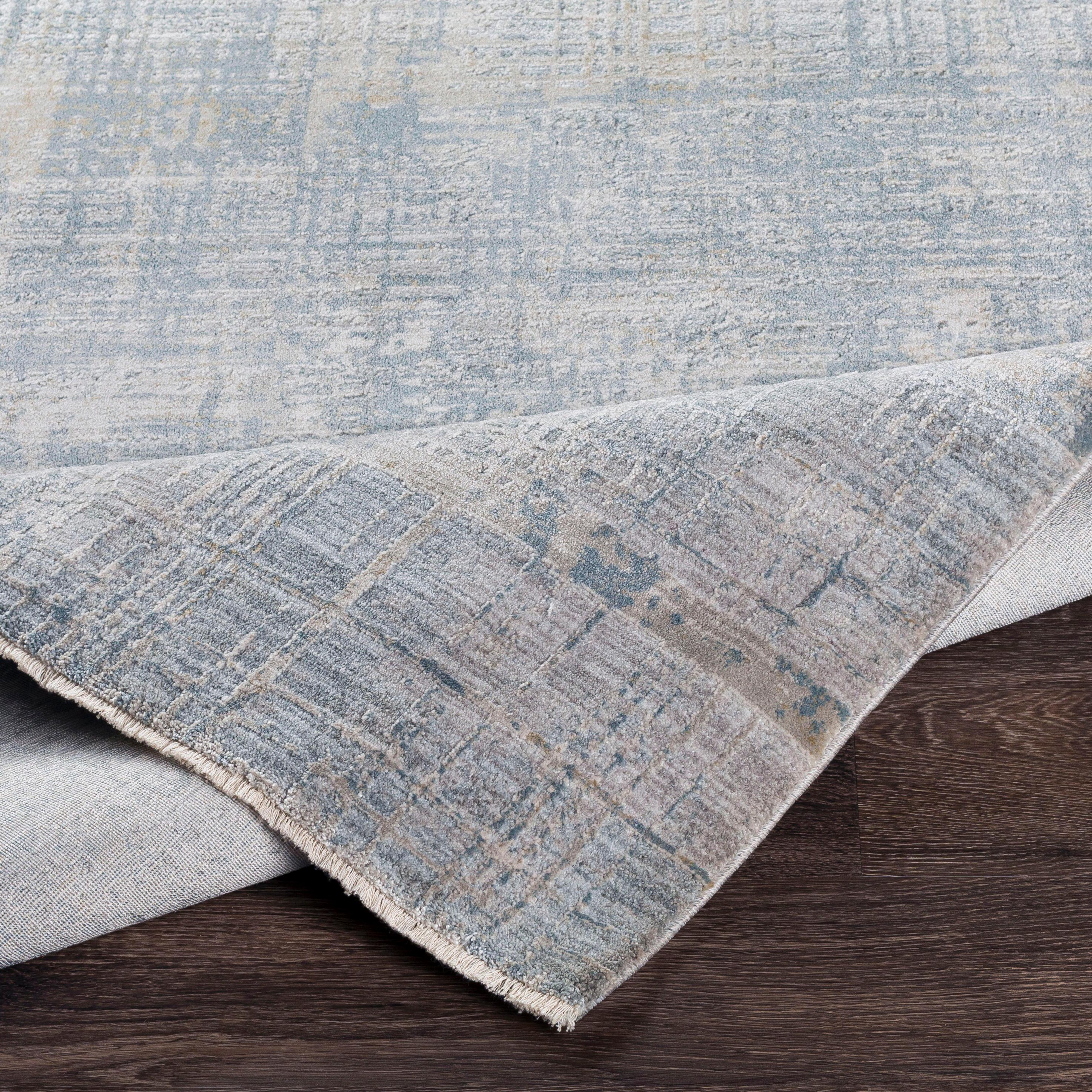 Gray Abstract Synthetic Reversible 5' x 7' Area Rug