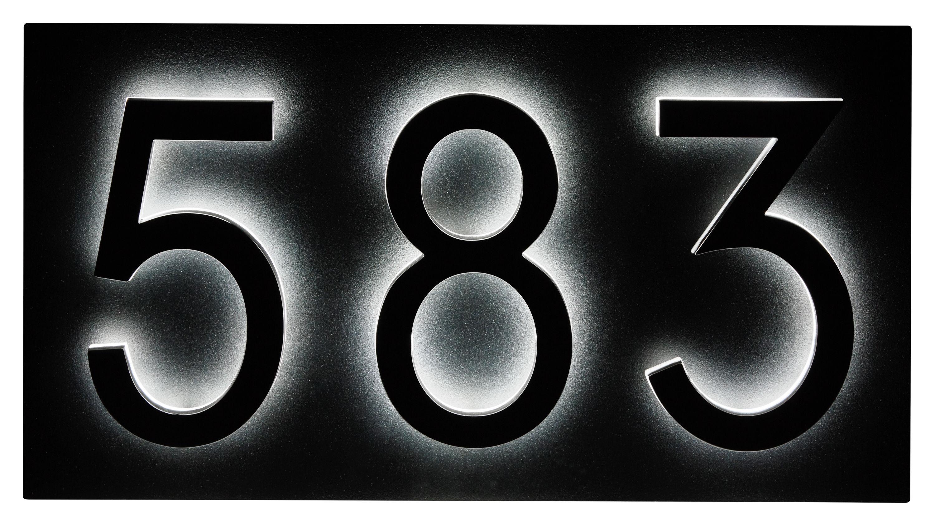 Address Plaque for Backlit LED Numbers, Black