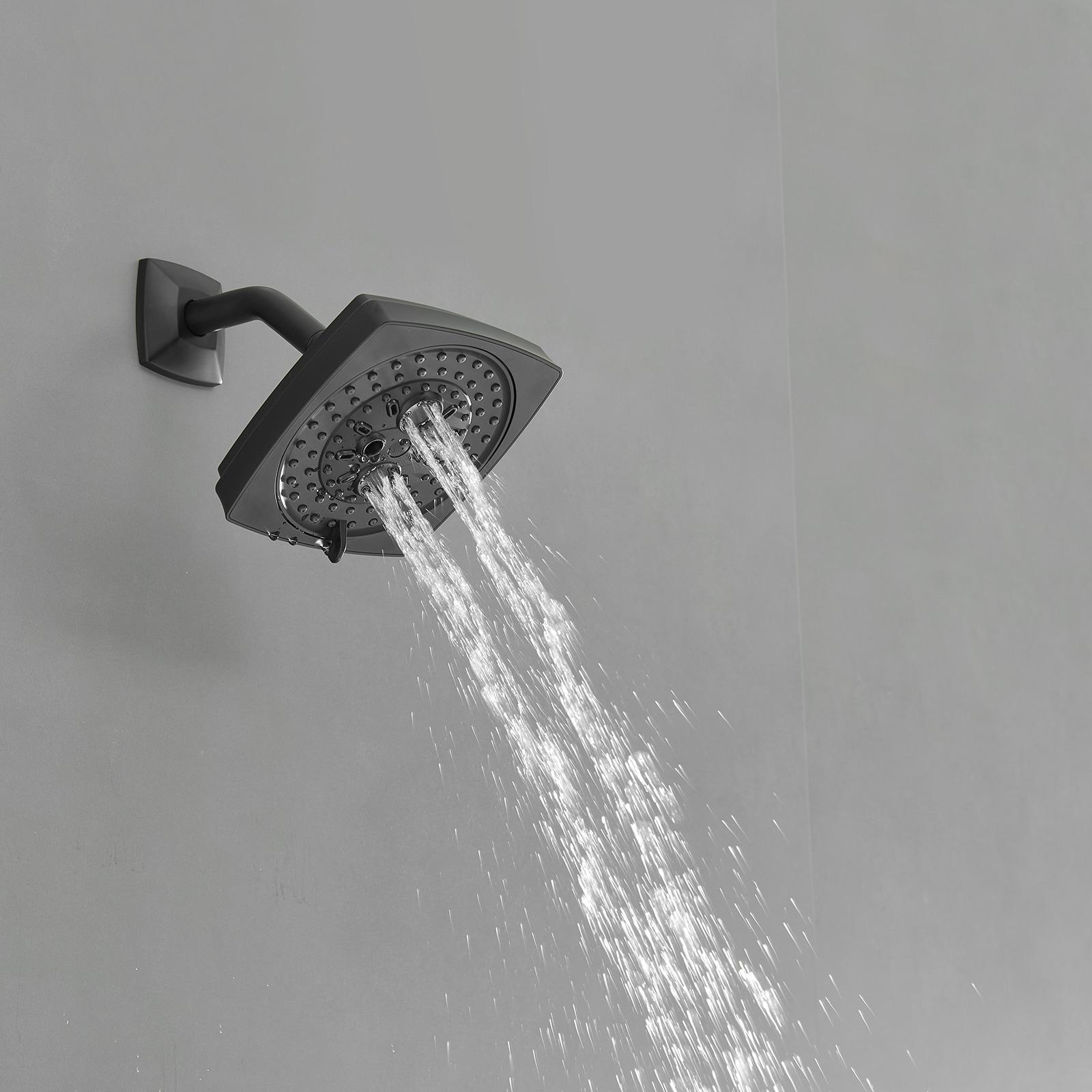 Single Handle 2-Spray Rainfall Square Shower Faucet Set 1.8 GPM with Tub Spout Combo High pressure