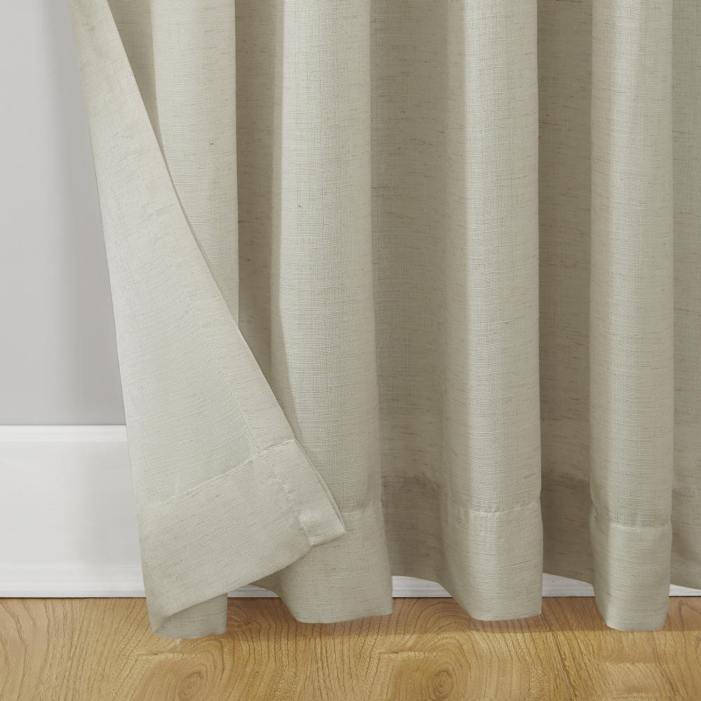 54"x84" No. 918 Light Filtering Semi-Sheer Amalfi Rod Pocket Curtain Panel Ivory: Linen Sheer Curtain Panels, Modern Decor
