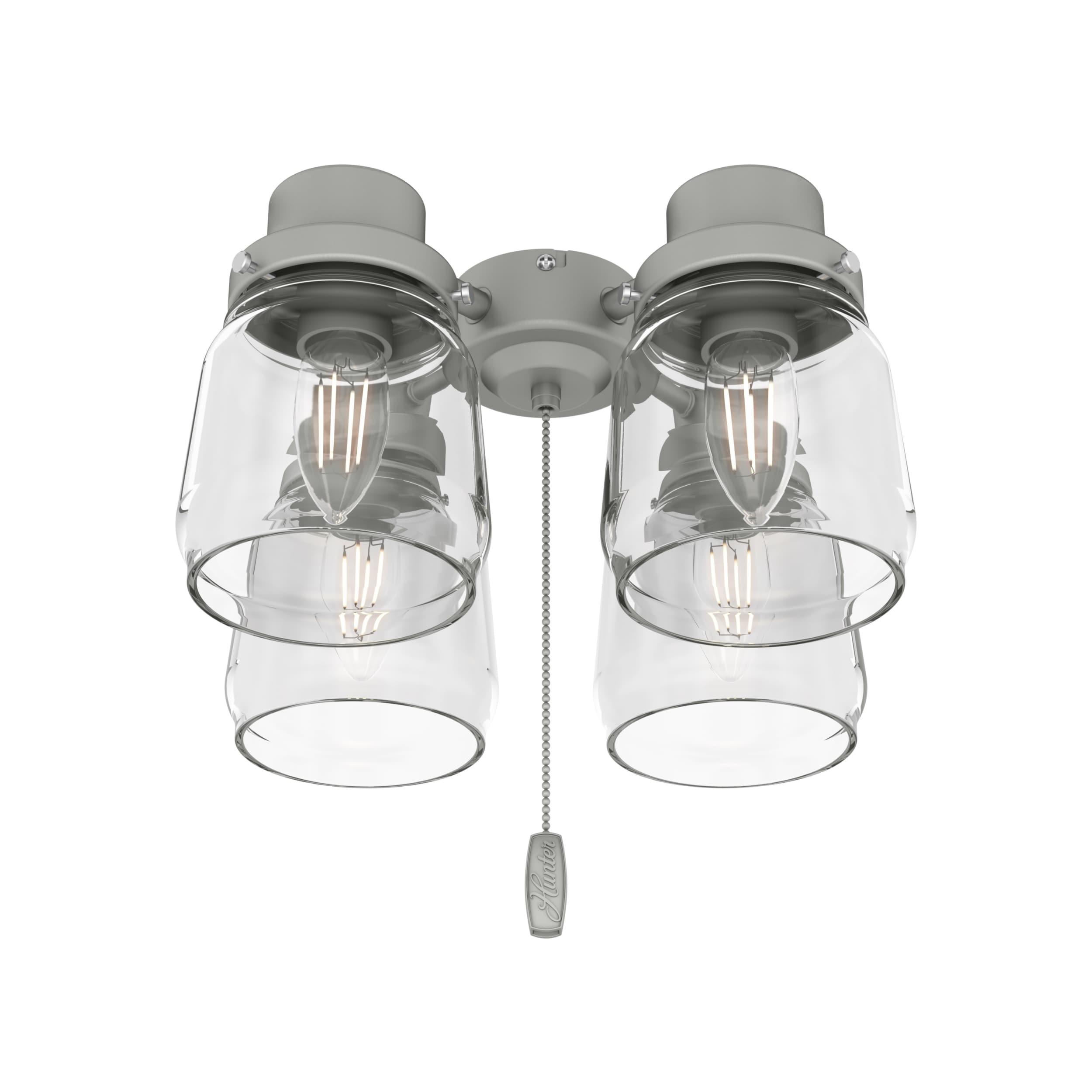 Hunter Fan 99387, Original 4 Light Accessory Fitter and Glass in Matte Silver
