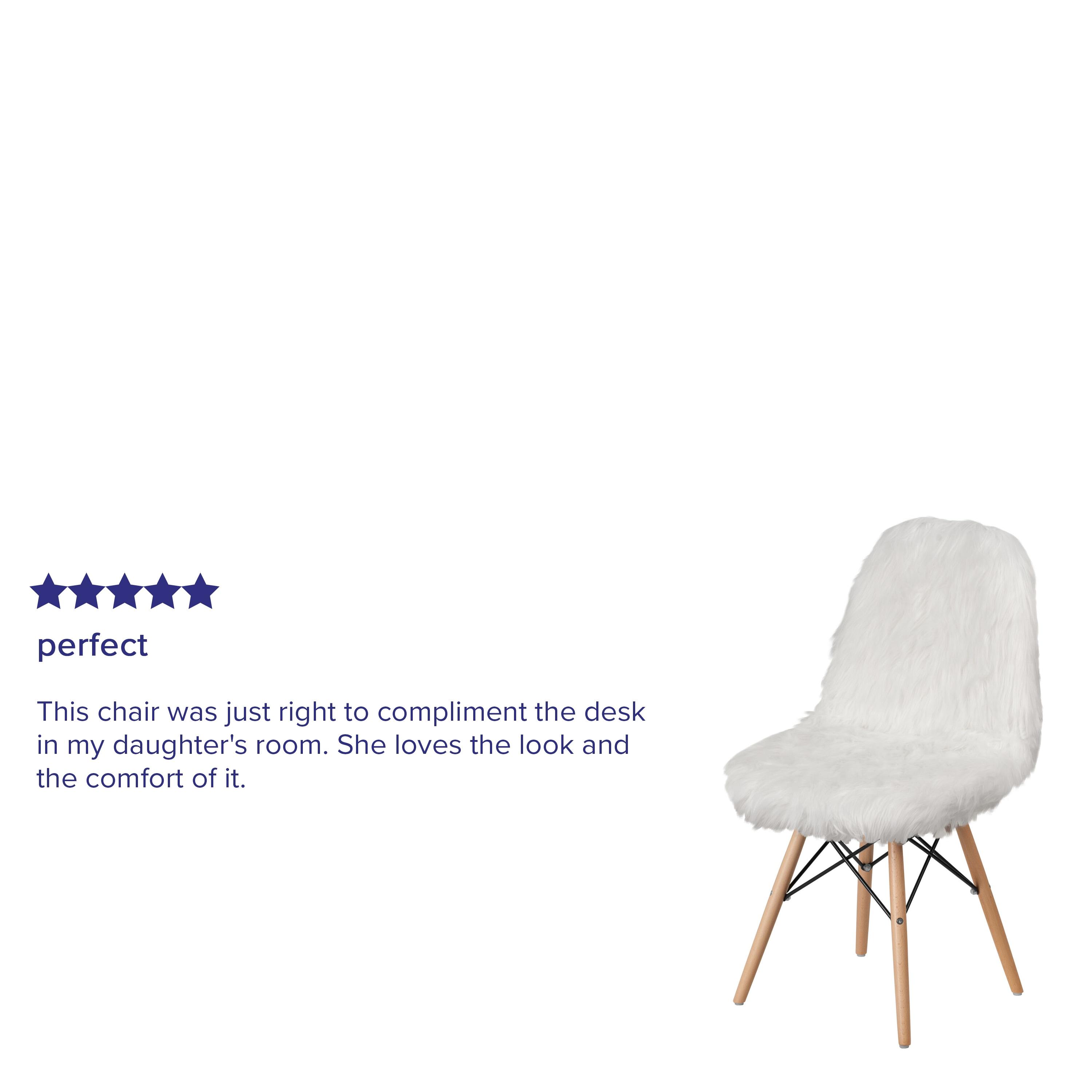 Flash Furniture Shaggy Dog White Accent Chair