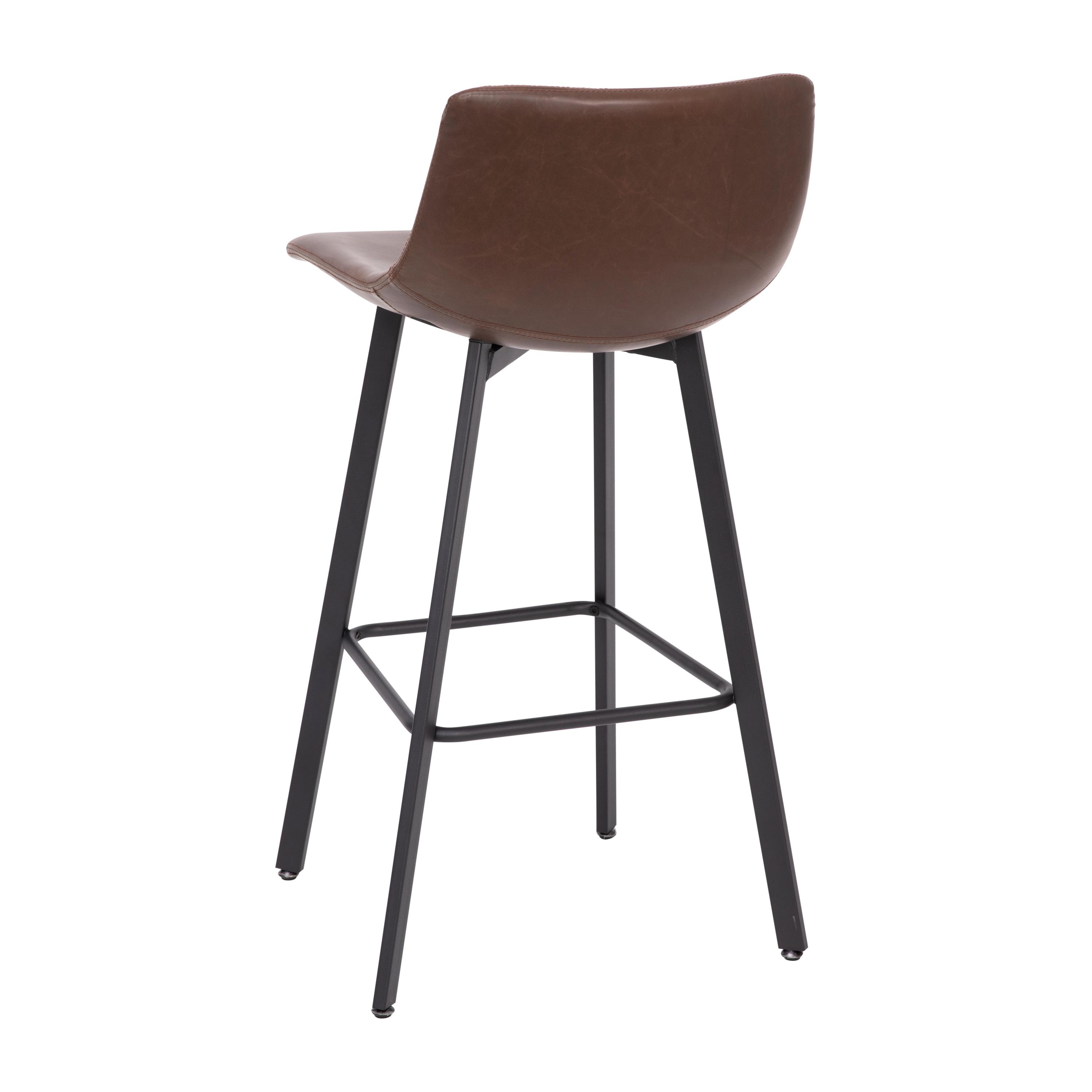 Brandy Upholstered Counter Stool with Metal Frame (Set of 2)