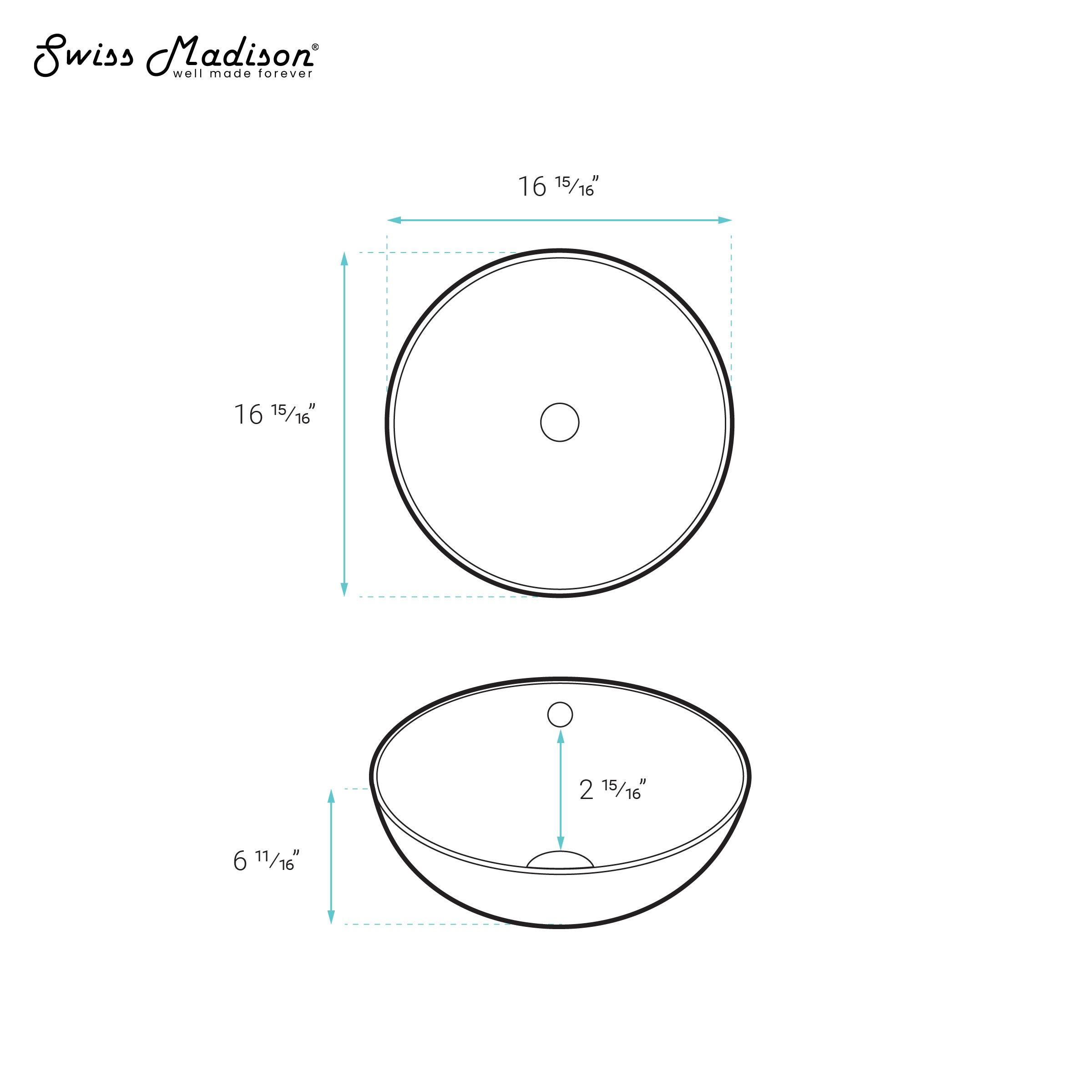 Besançon 17” Round Vessel Sink in Matte Black