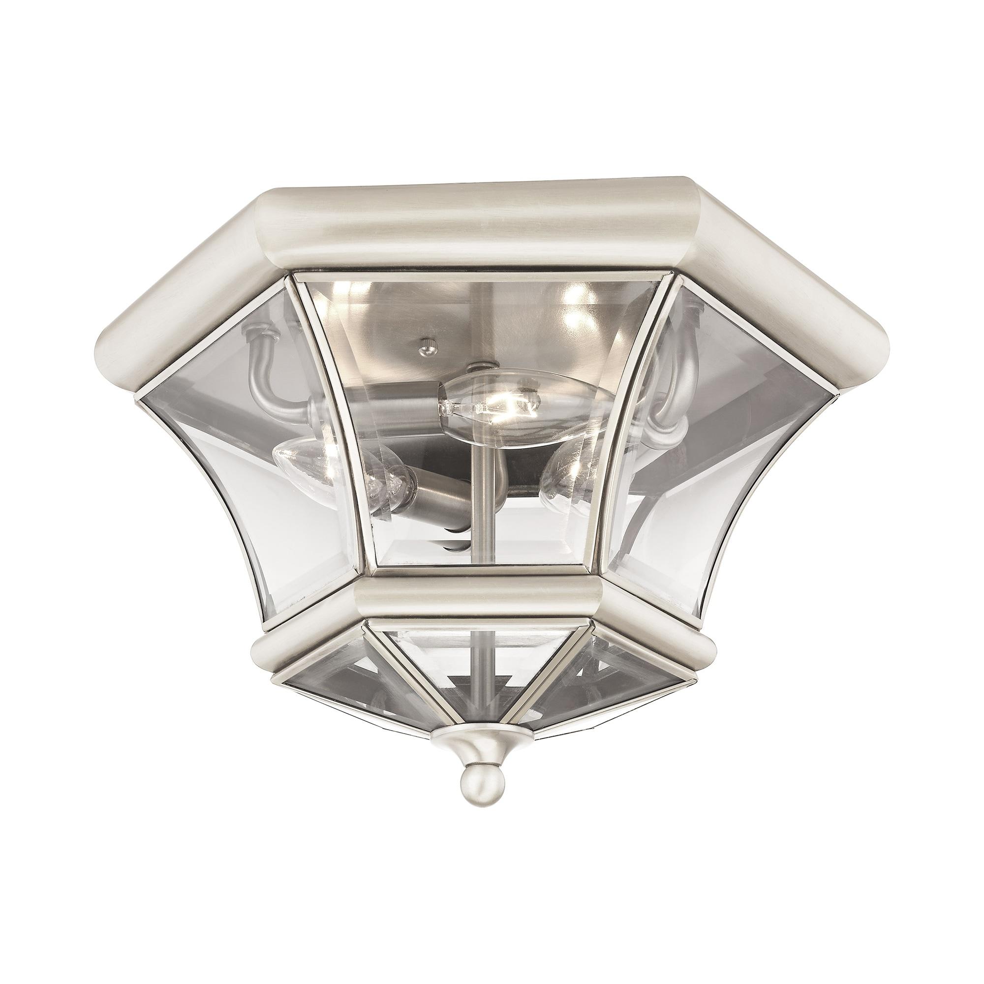 Livex Lighting Monterey/Georgetown 3 - Light Flush Mount in Brushed Nickel