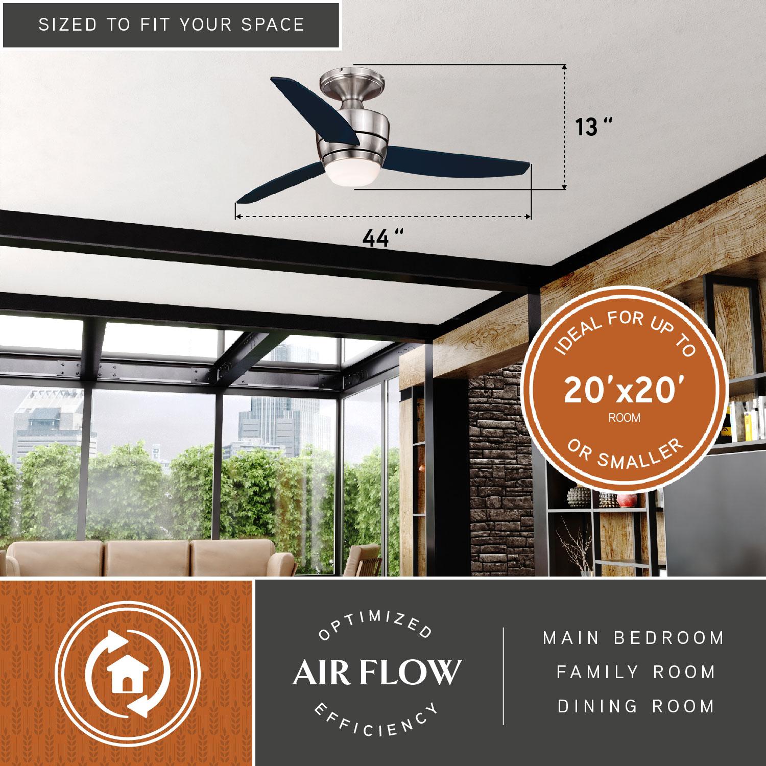 Pelham 44'' Ceiling Fan with LED Lights