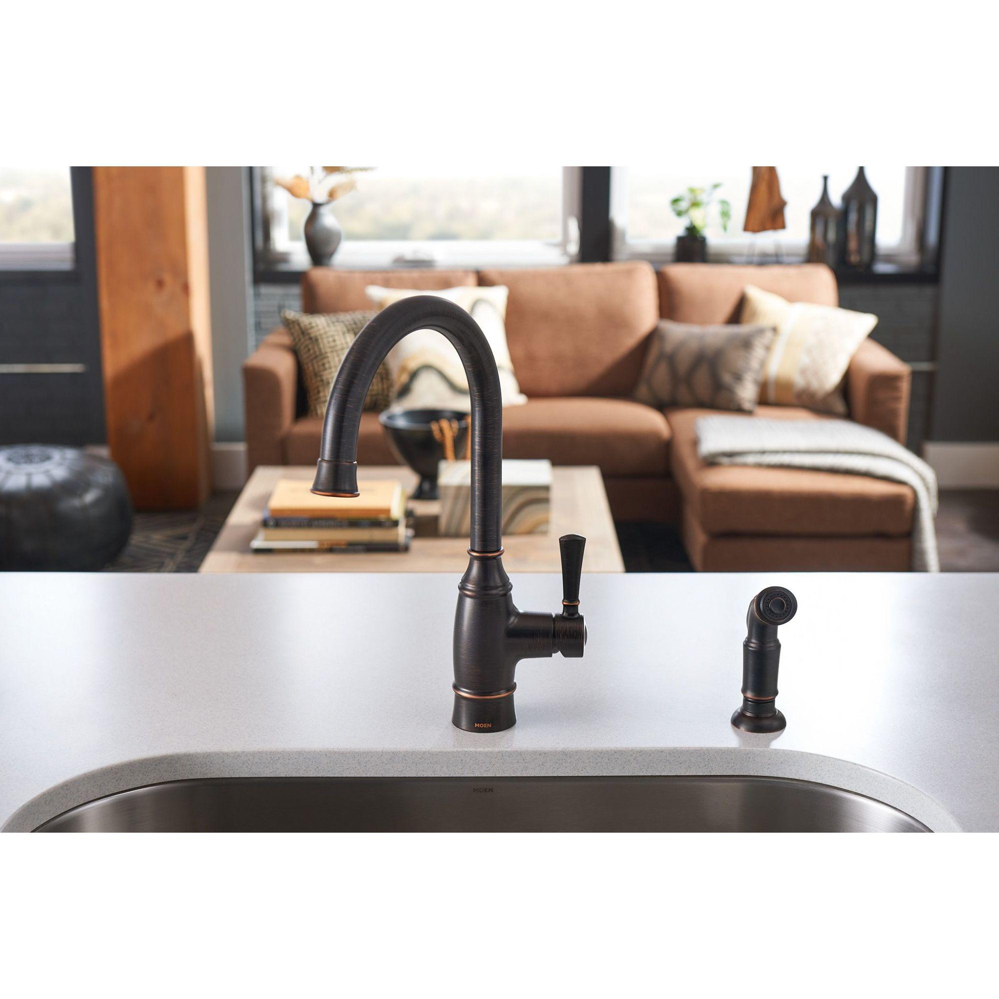 Noell Single-Handle Standard Kitchen Faucet with Side Sprayer, Deckplate Sold Separately