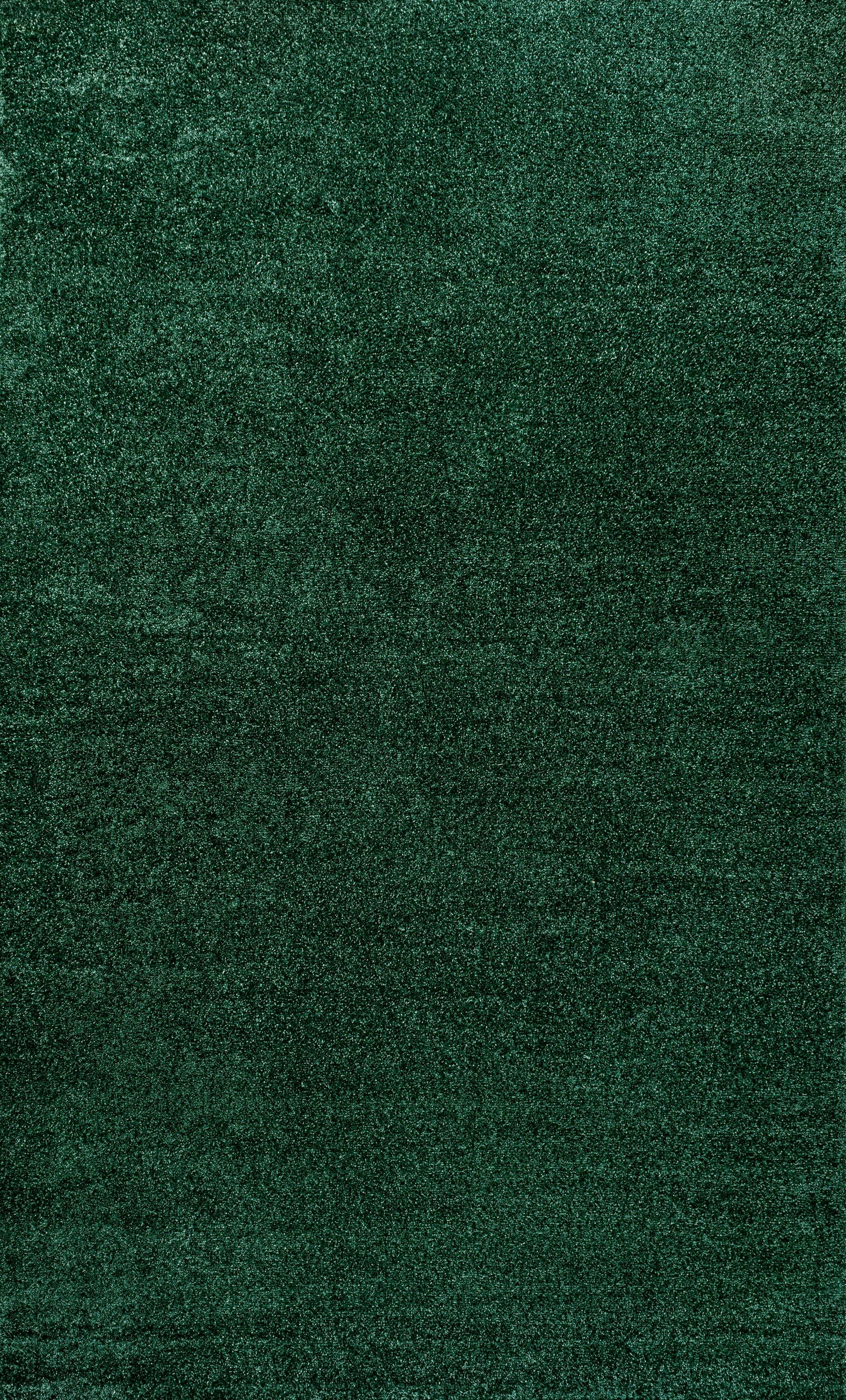 4'x6' Haze Solid Low-Pile Area Rug,  Emerald - JONATHAN Y