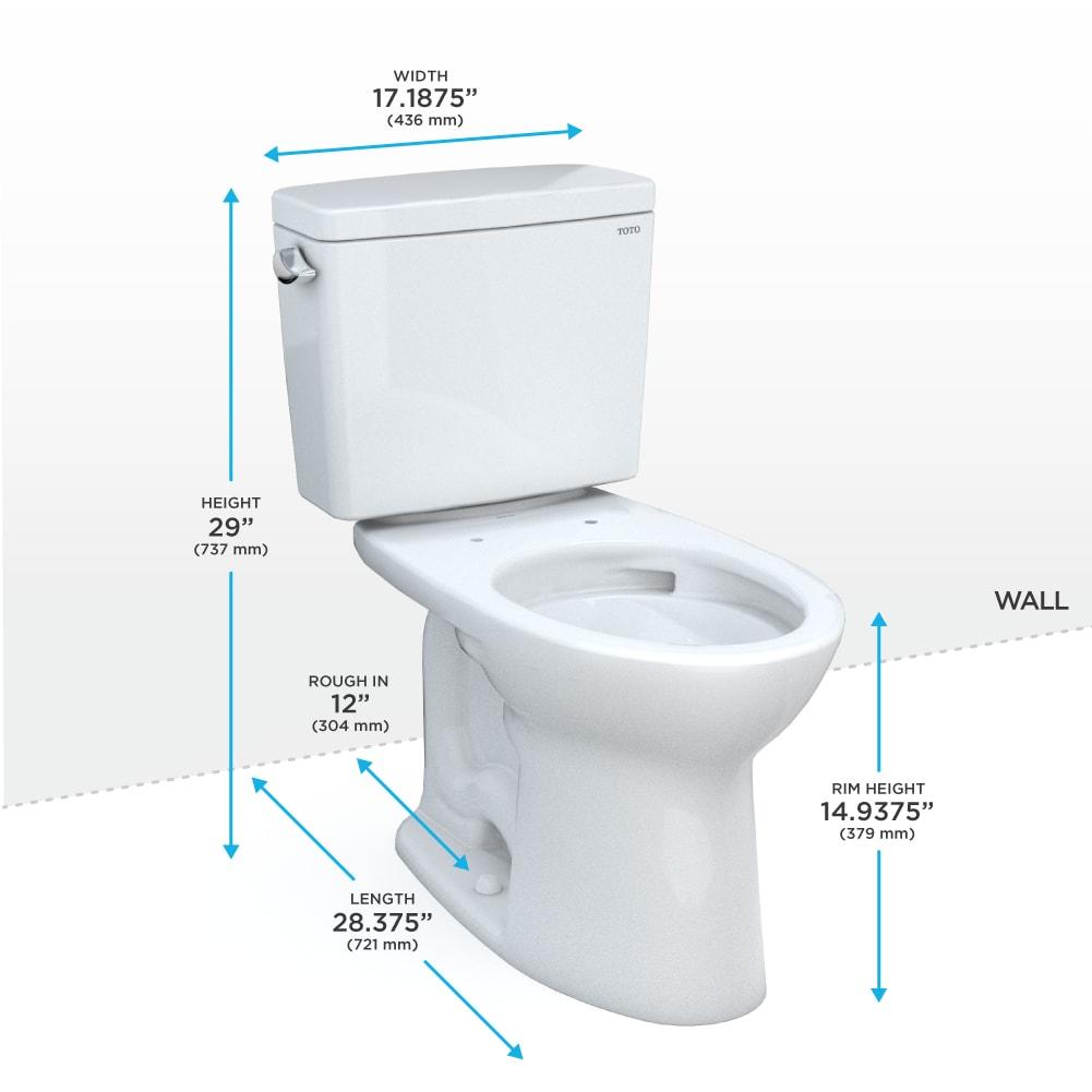 Drake® 1.6 GPF Elongated Two-Piece Toilet with Tornado Flush (Seat Not Included)