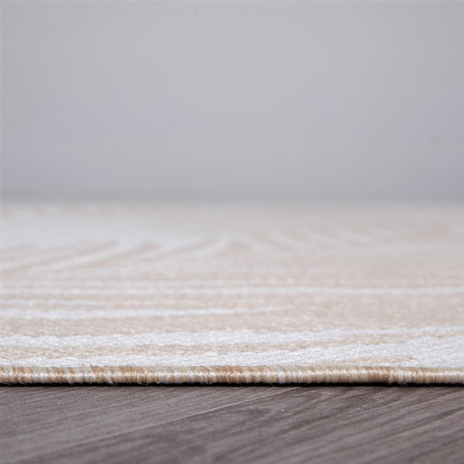 World Rug Gallery Contemporary Distressed Leaves Textured Flat Weave Indoor/Outdoor Area Rug - NATURAL 2'x7'