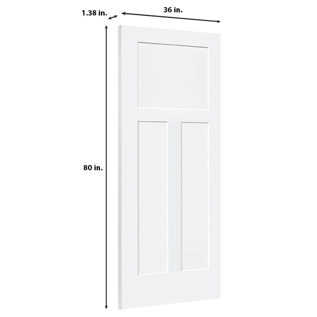 Paneled Solid Wood Primed Standard Door