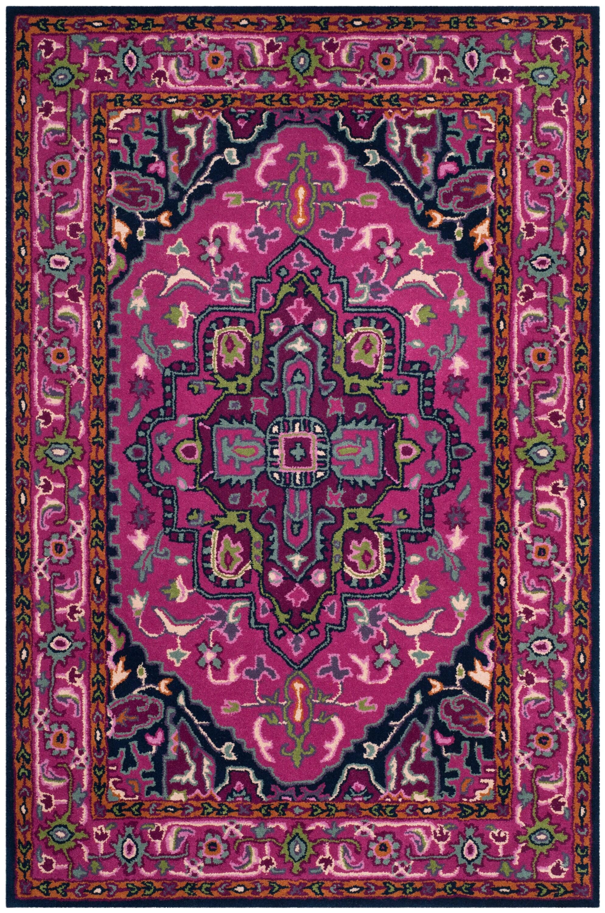 Bellagio BLG541 Hand Tufted Accent Rug - Pink/Navy - 3'x5' - Safavieh.