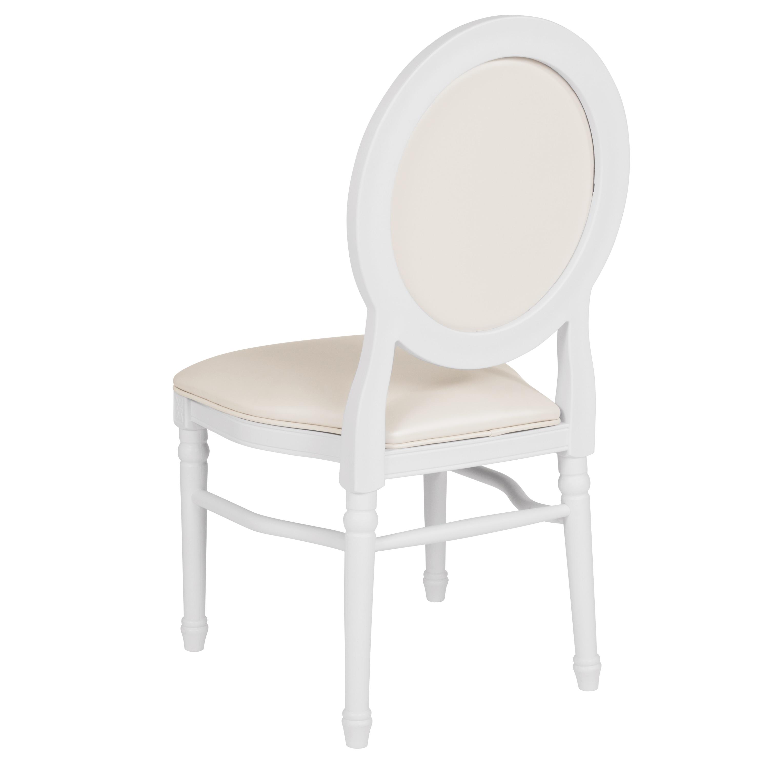 Flash Furniture HERCULES Series 900 lb. Capacity King Louis Chair with White Vinyl Back and Seat and White Frame
