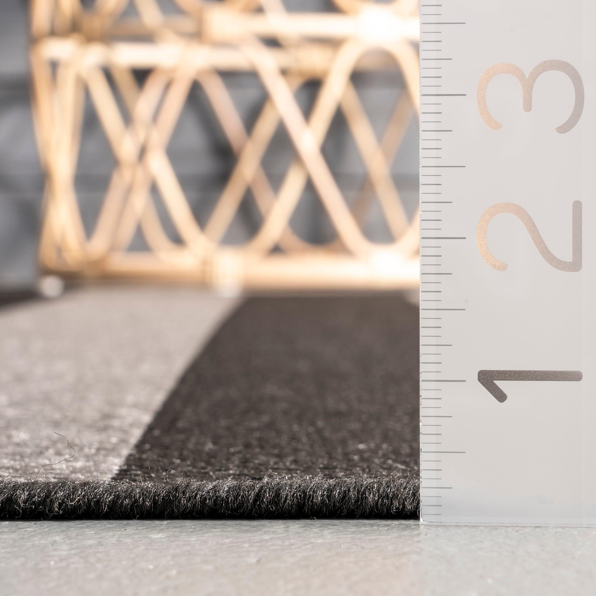 Nuloom Alexis Striped 2x3 Indoor/Outdoor Accent Rug for Living Room Patio Deck Front Porch Entryway Kitchen, Black/Light Grey