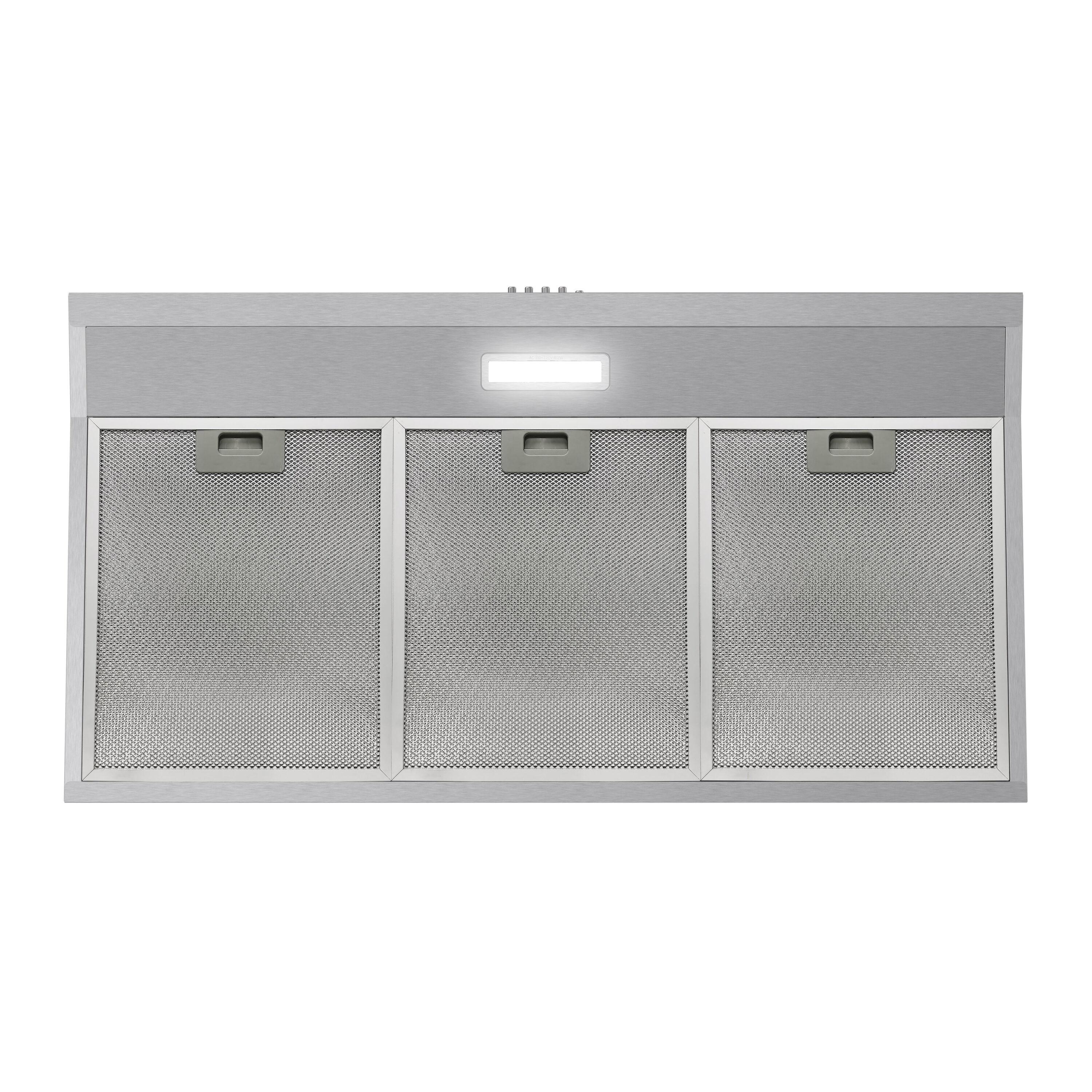 Streamline 36 In. T-10189-1-CL Grosetto Convertible Undermount 80 CFM Range Hood In Brushed Stainless Steel With Mesh Filters, Push Button Control, LED Light