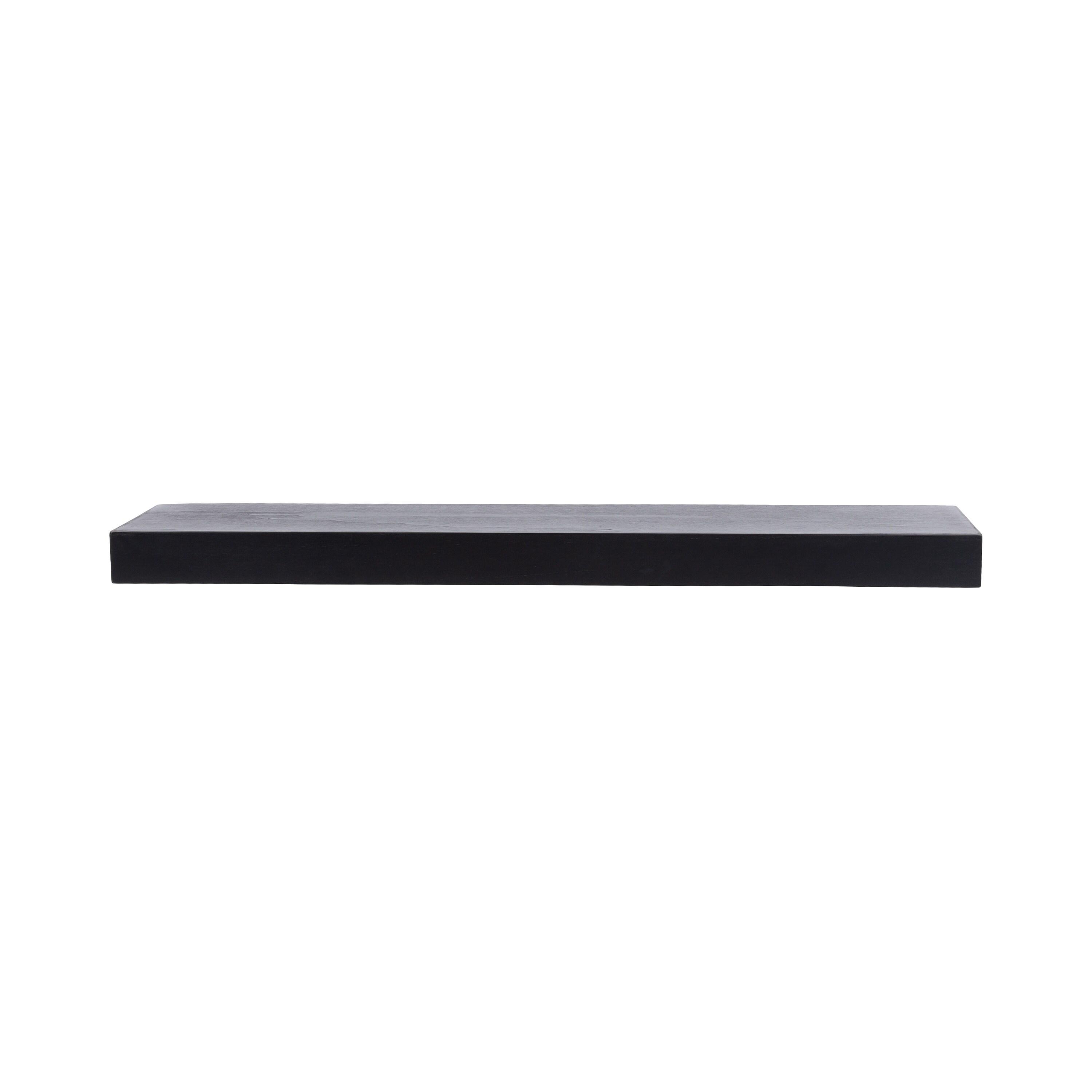 Kate & Laurel All Things Decor 36"x8" Havlock Wood Floating Shelf Black