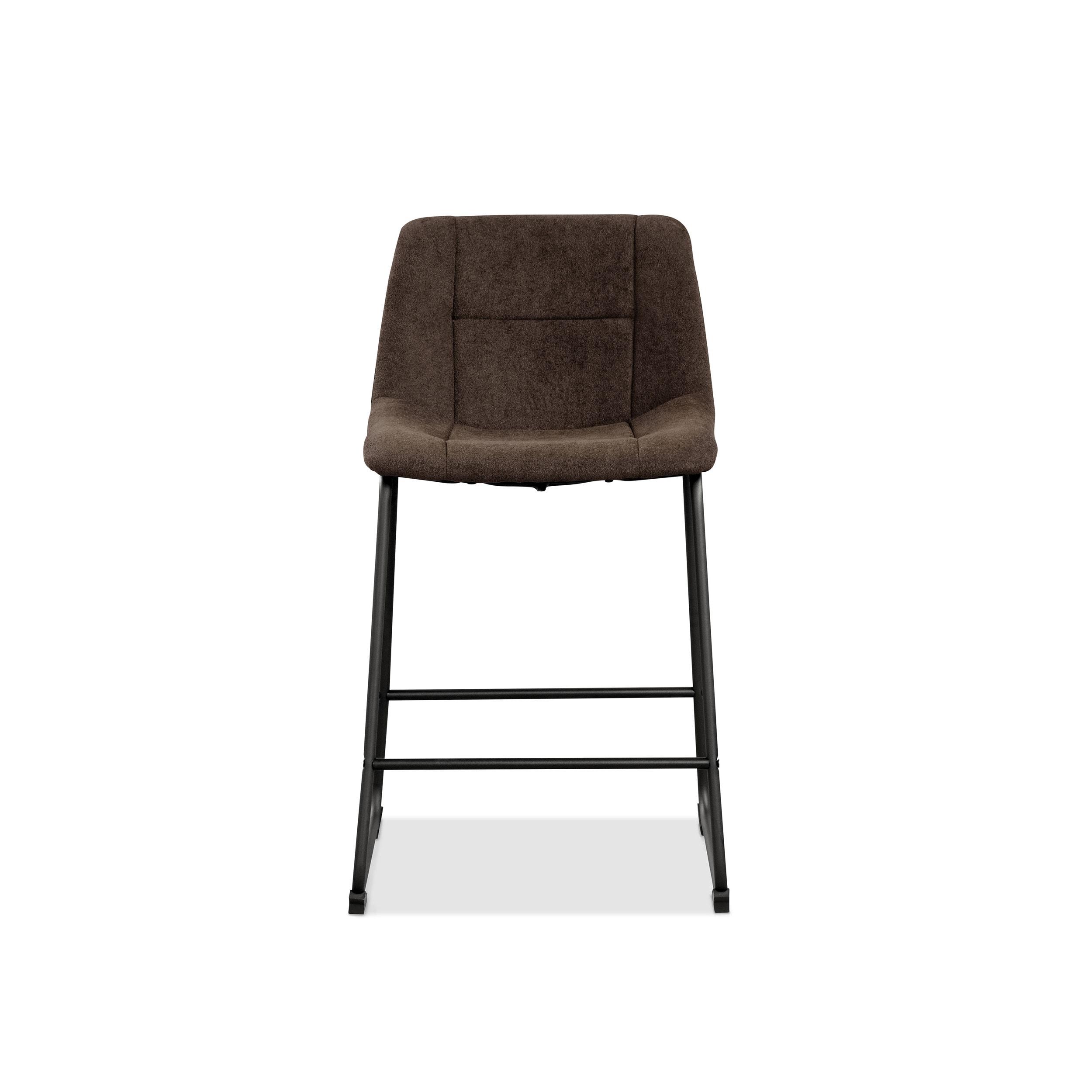 Furniture of America Perri Modern Chenille Counter Height Dining Chairs, Brown (Set of 2)